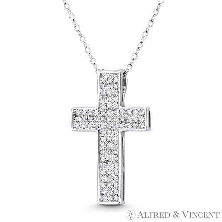 Other Latin Cross CZ Crystal Pendant in .925 Sterling Silver Size ONE SIZE - 1 Preview