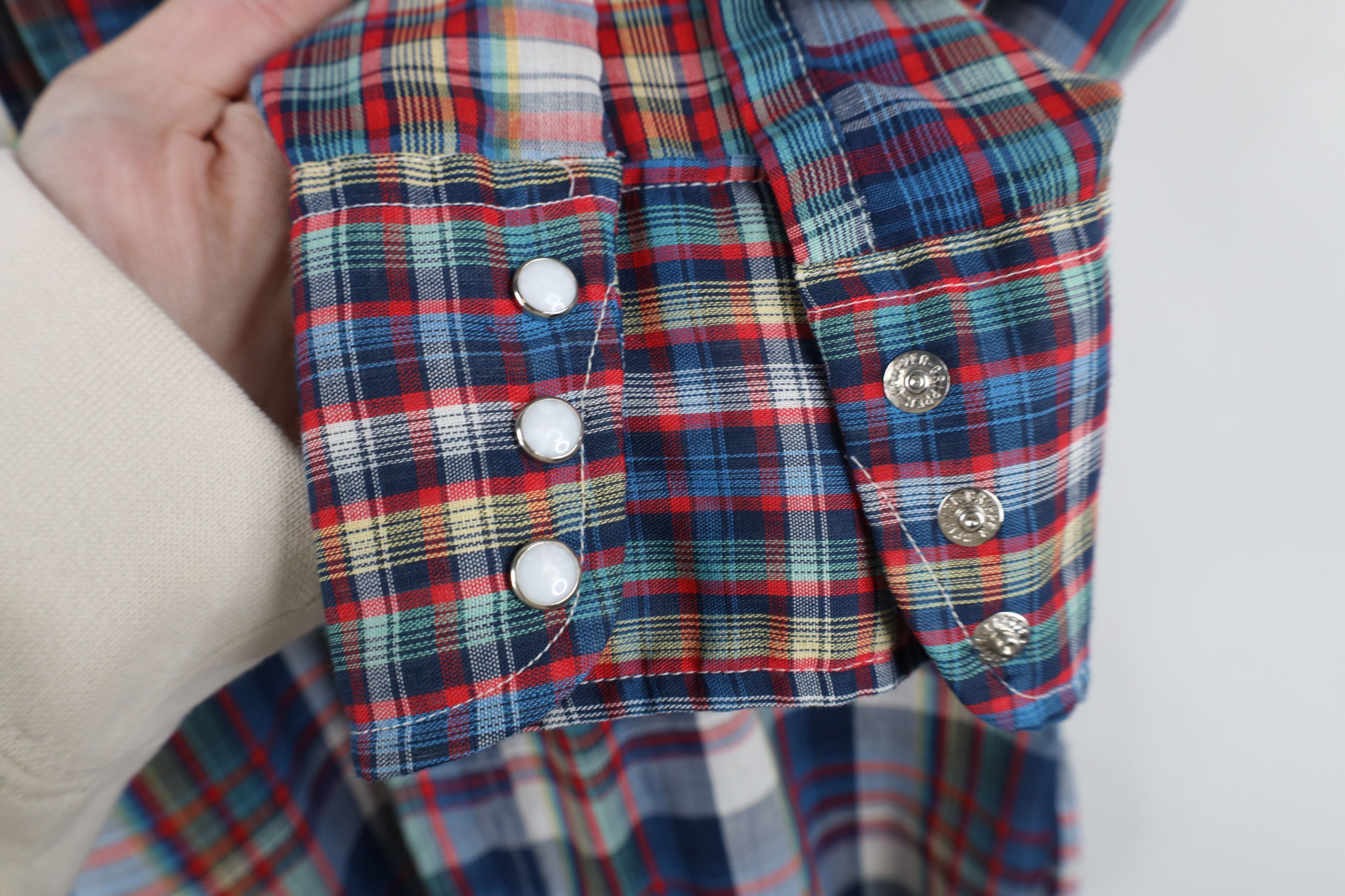 Levi's × Vintage Vintage 70s Levis Plaid Western Cowboy Snap Button Shirt USA Size US M / EU 48-50 / 2 - 4 Thumbnail