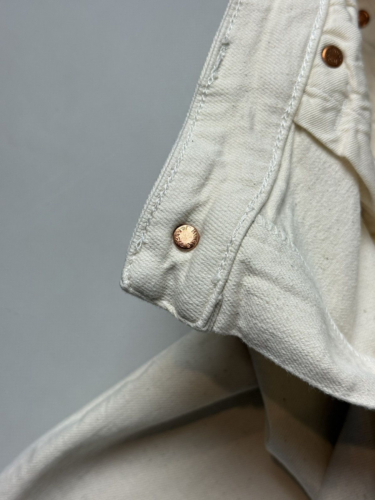 Nudie Jeans Nudie Jeans Co Skinny Lin Ecru Stretch Twill Men’s Jeans Size US 31 - 18 Thumbnail