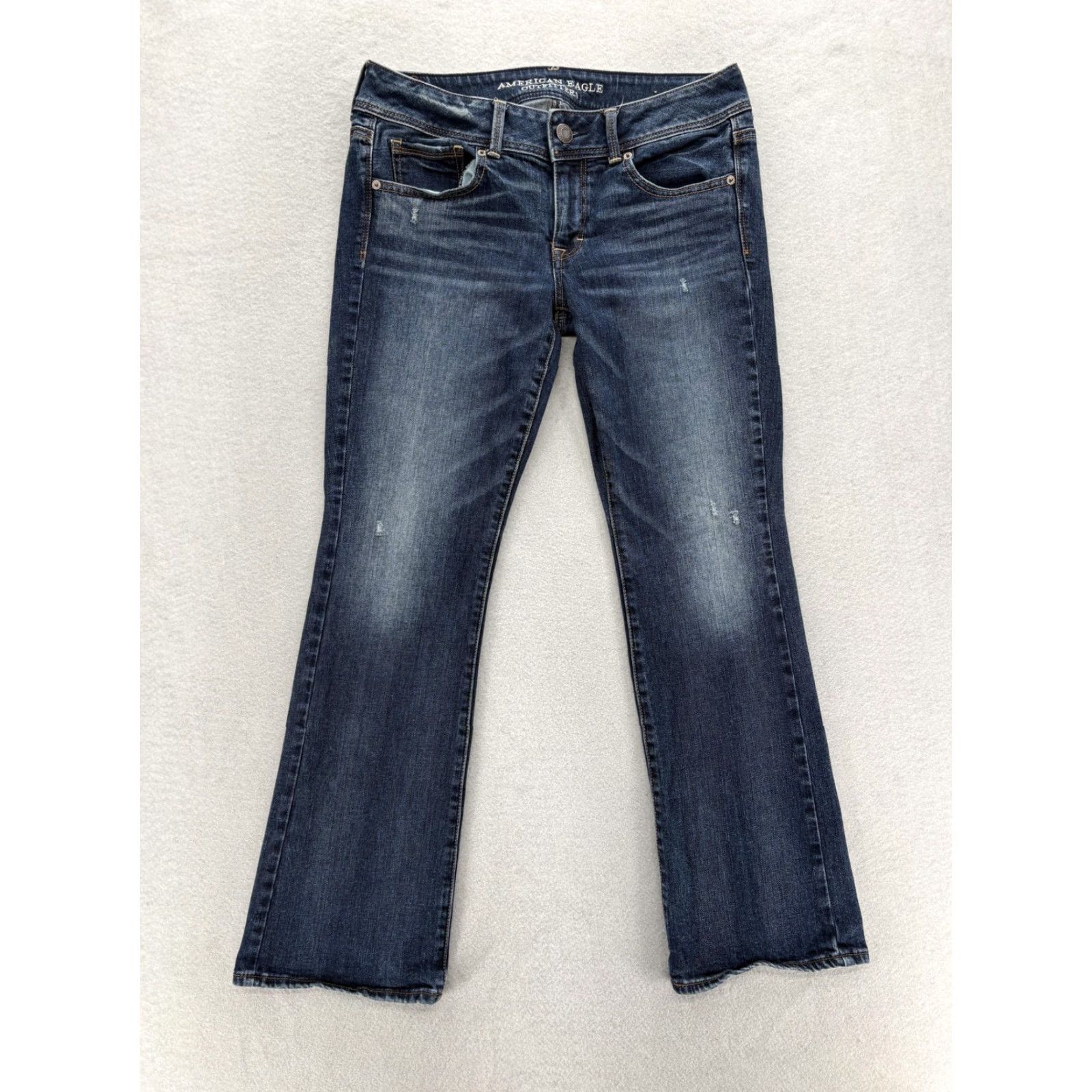 American Eagle Outfitters American Eagle Outfitters Jeans Bootcut Womens 8 Blue Dark Wash Low Rise Stretch 5-Pocket Denim Zipper Button Size 30" / US 8 / IT 44 - 2 Thumbnail
