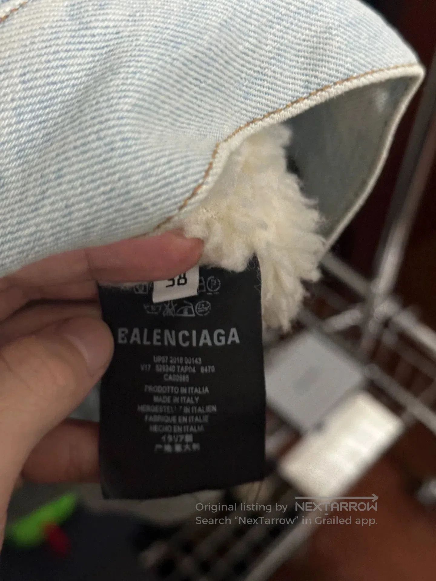 Balenciaga Balenciaga Blue Shearling Denim Jacket. Size US M / EU 48-50 / 2 - 3 Thumbnail