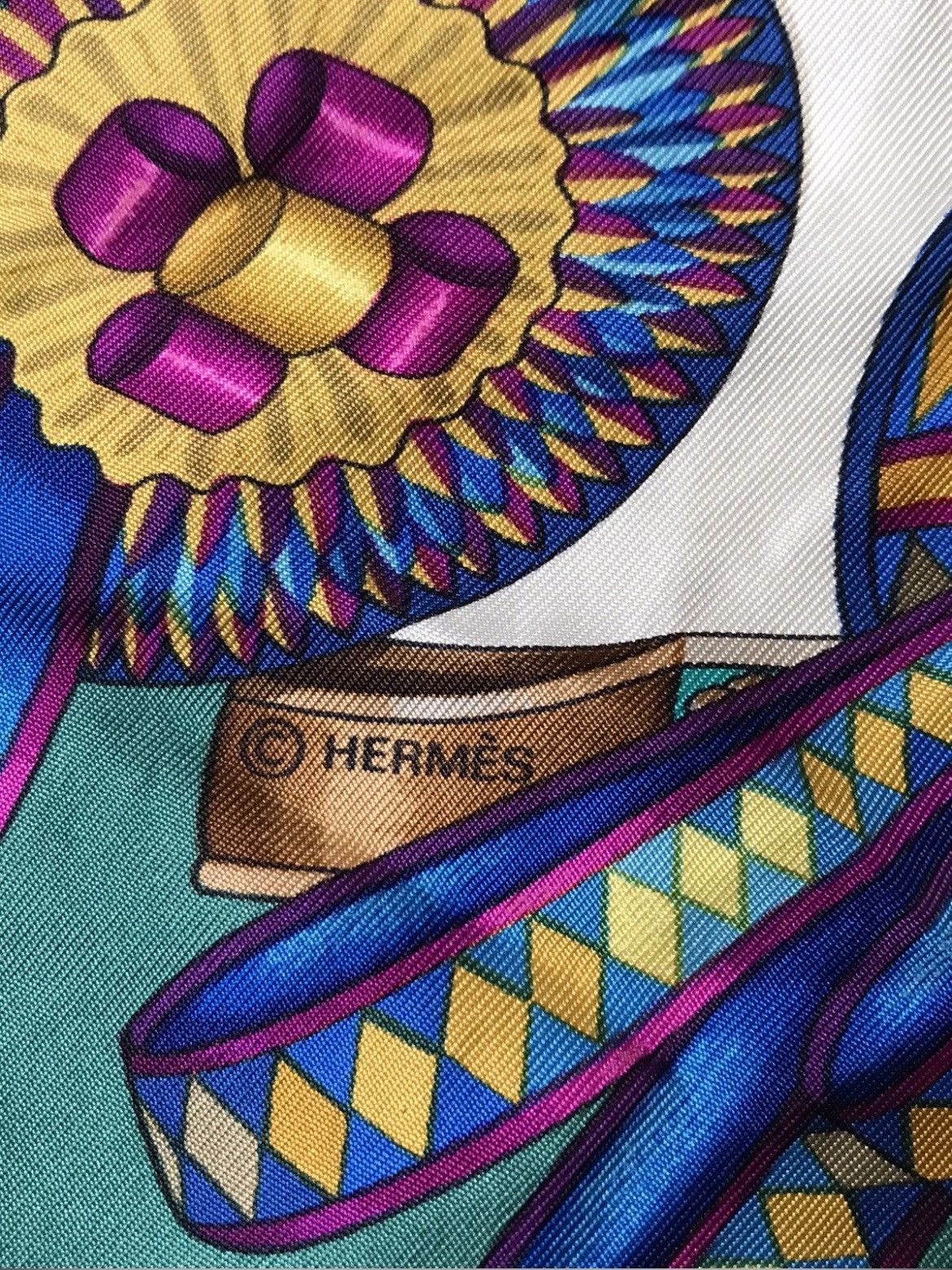 Hermes Hermes Les Rubans Du Cheval by J.Metz Silk Scarf Size ONE SIZE - 9 Thumbnail