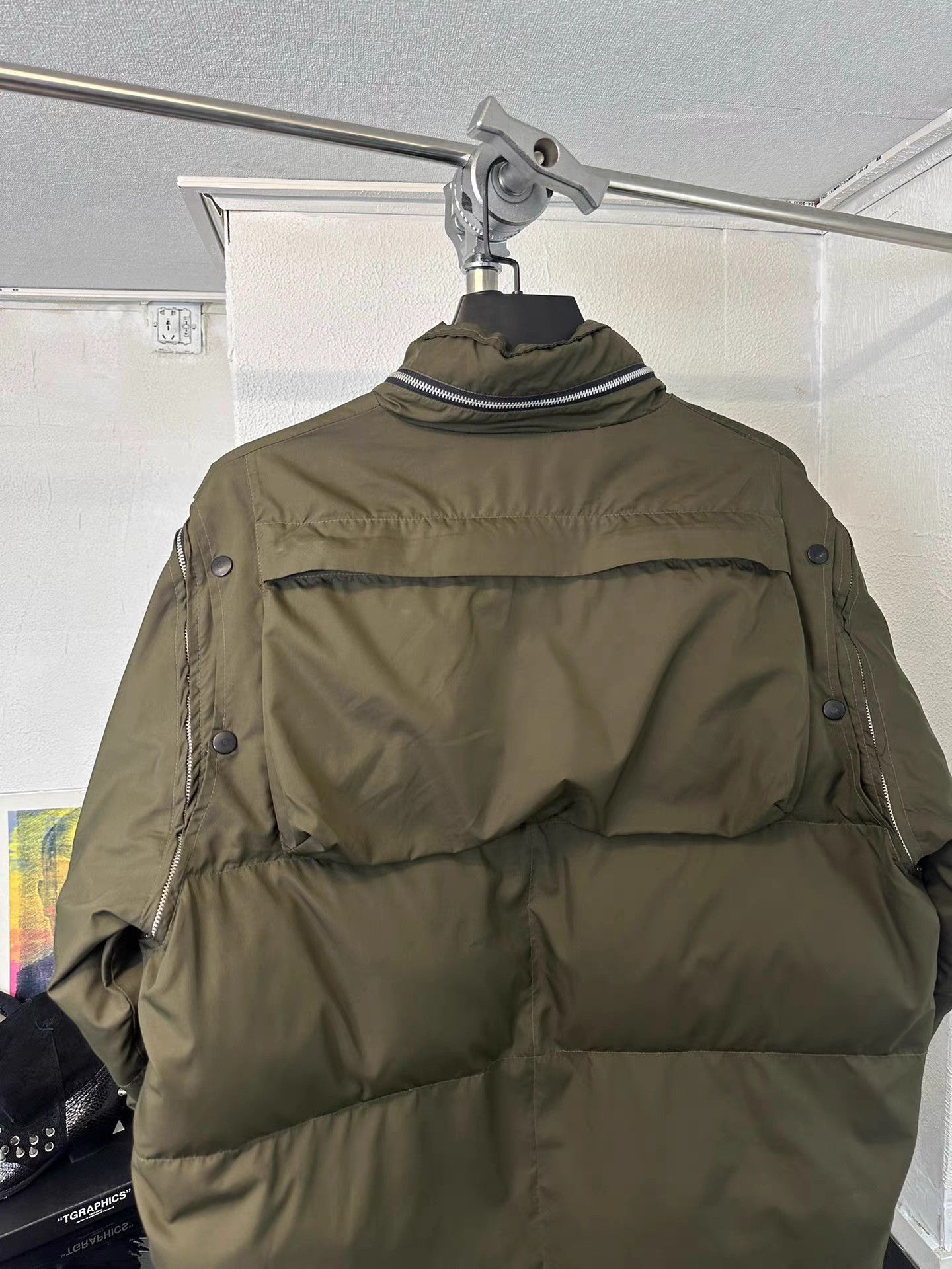 Yohji Yamamoto Green Puffer Jacket with Side Zippers Size US M / EU 48-50 / 2 - 4 Thumbnail