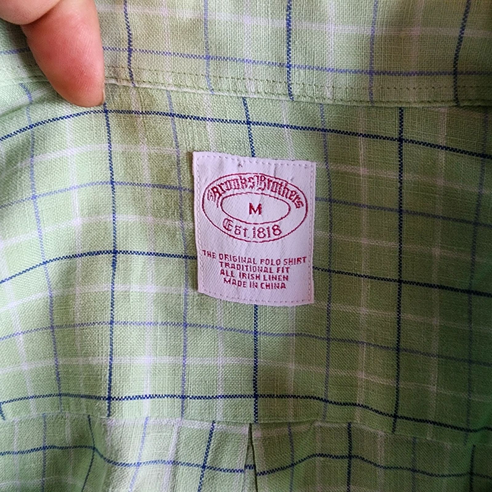 Brooks Brothers Brooks Brothers Men's Medium Plaid Linen Shirt Size US M / EU 48-50 / 2 - 4 Thumbnail