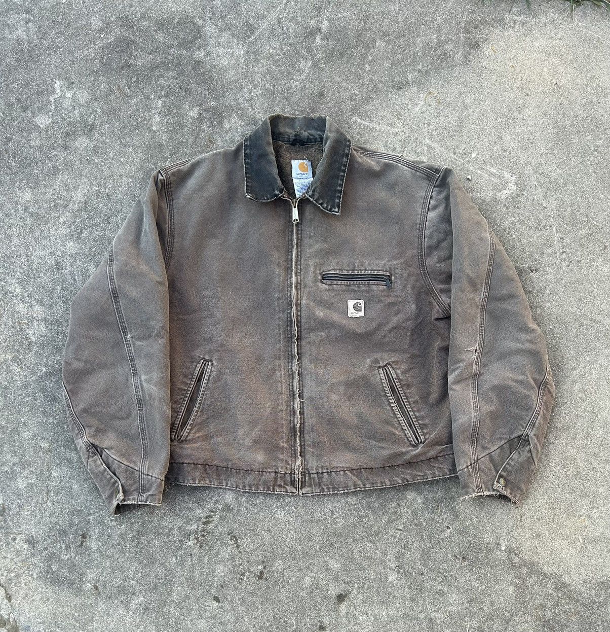 image of Vintage J97Chtbrown Blanket XL Lined Carhartt Detroit Jacket in Chocolate Brown, Men's