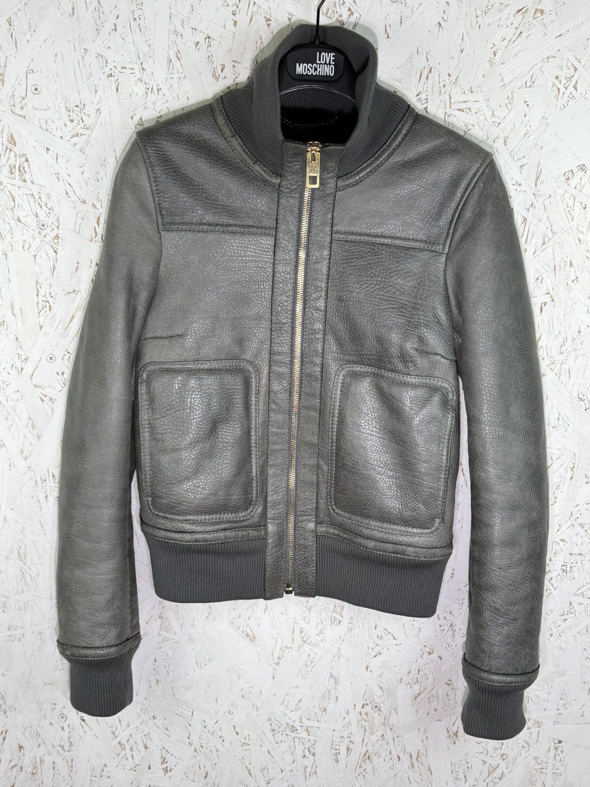 Dolce & Gabbana Dolce & Gabbana Lambskin Leather Shearling Jacket Grey 40 Size S / US 4 / IT 40 - 1 Thumbnail