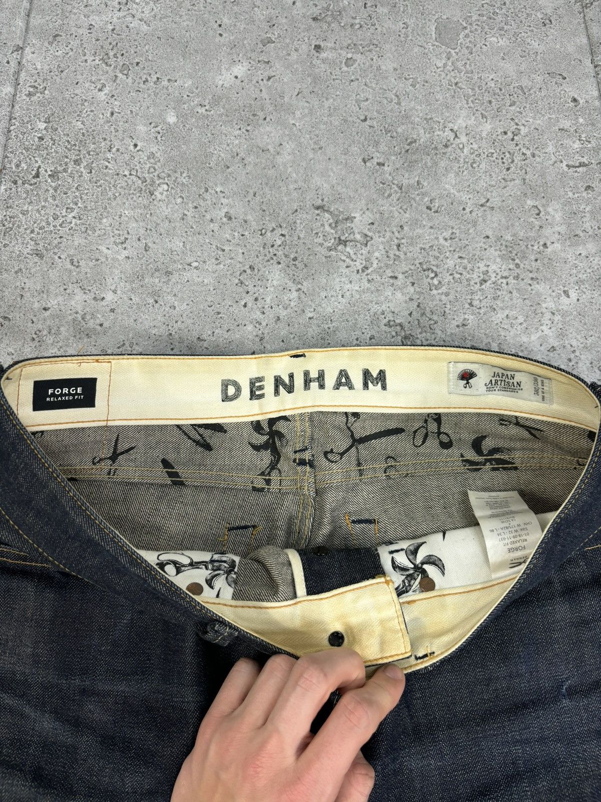 DENHAM × Japanese Brand × Vintage Japan Artist Denhm Flared Raw Denim Pants Selvedge Y2K 00s Size US 32 / EU 48 - 9 Thumbnail