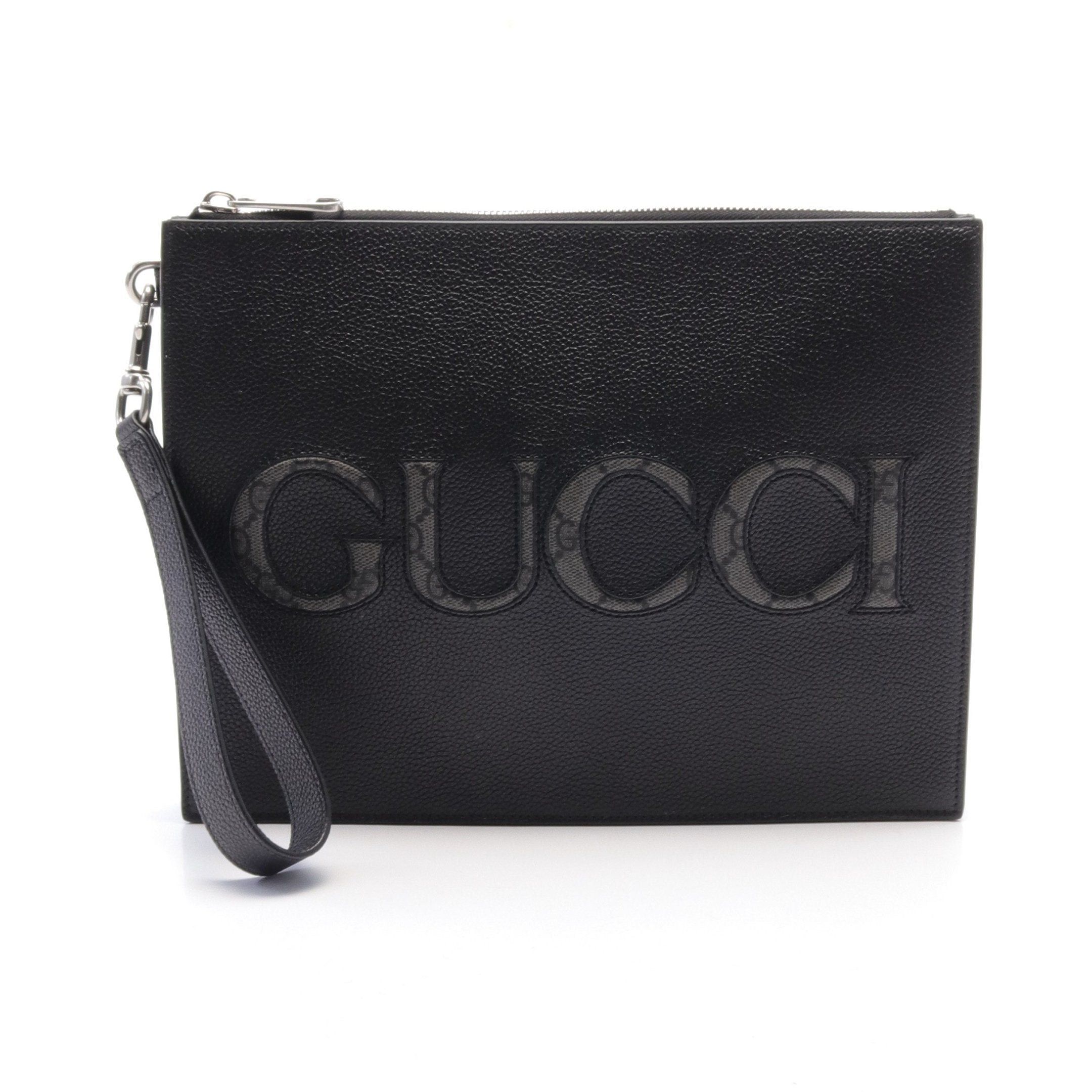 Gucci Gucci Gg Supreme Clutch Bag Leather Black Size ONE SIZE - 1 Thumbnail