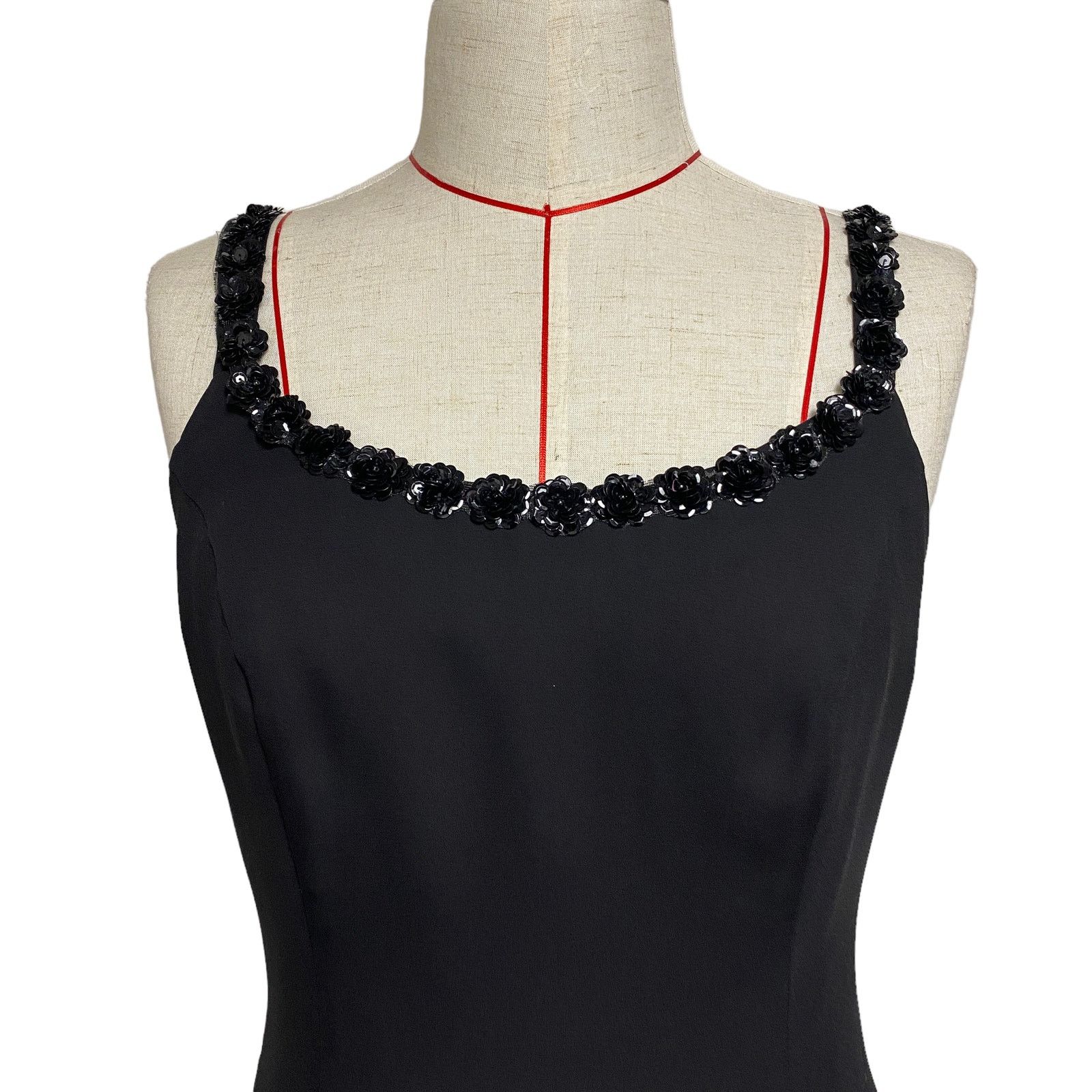 Other Vintage Up Beat Womens Size 7/8 Y2K Sequin Trim Black Dress Size M / US 6-8 / IT 42-44 - 2 Thumbnail