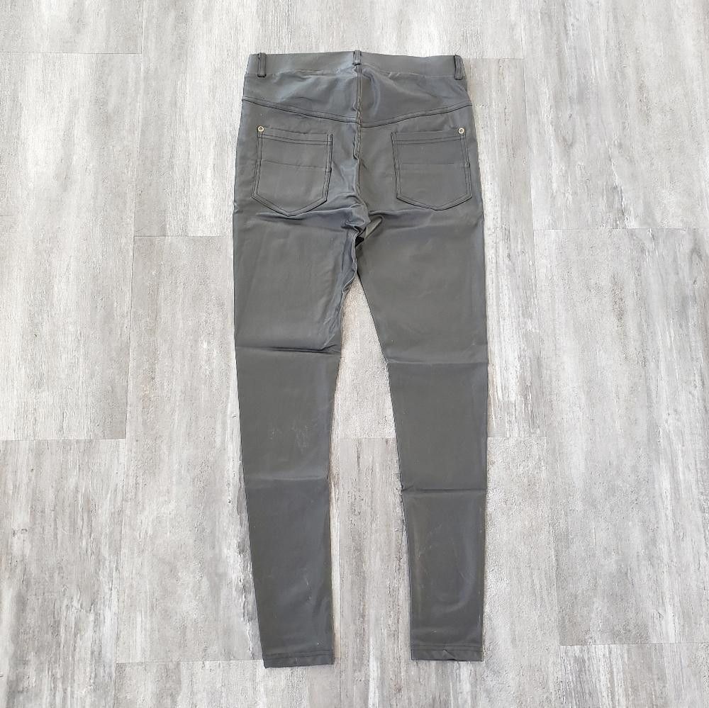 Designer Black Metallic Olivaceous High Waisted Skinny Pant Size 28" / US 6 / IT 42 - 2 Thumbnail
