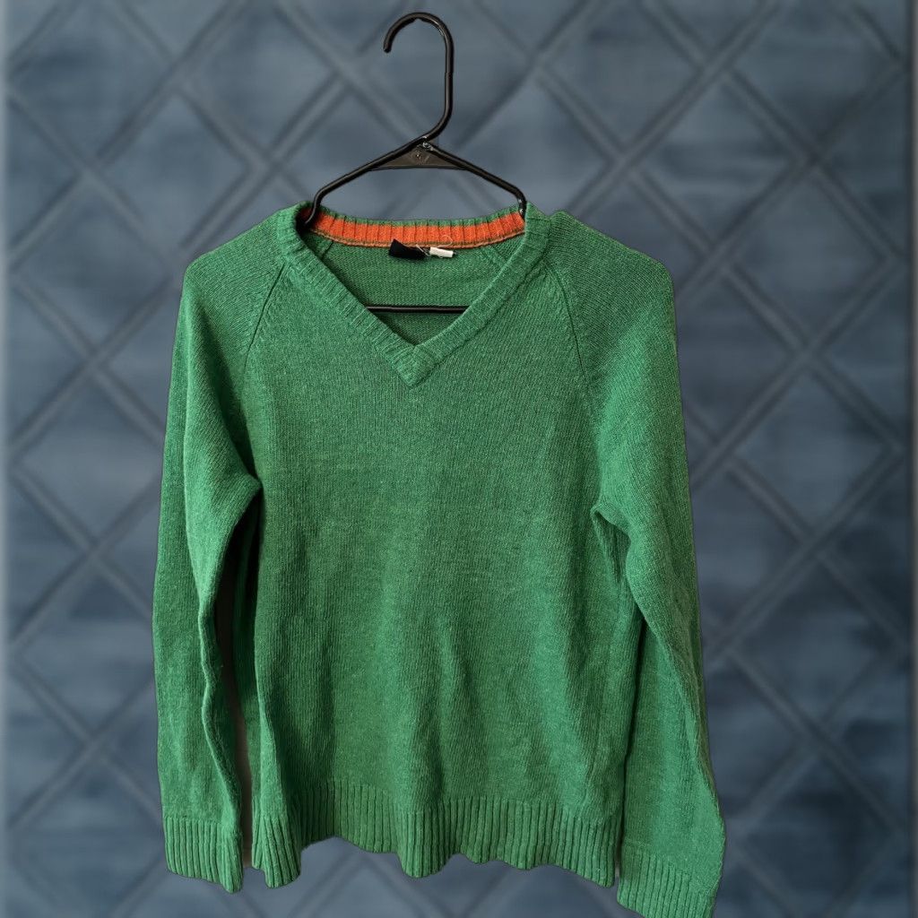 Urban Outfitters Urban Outfitters BDG Men's V-Neck LAMBS WOOL Blend Green Sweater Medium Size US M / EU 48-50 / 2 - 1 Thumbnail