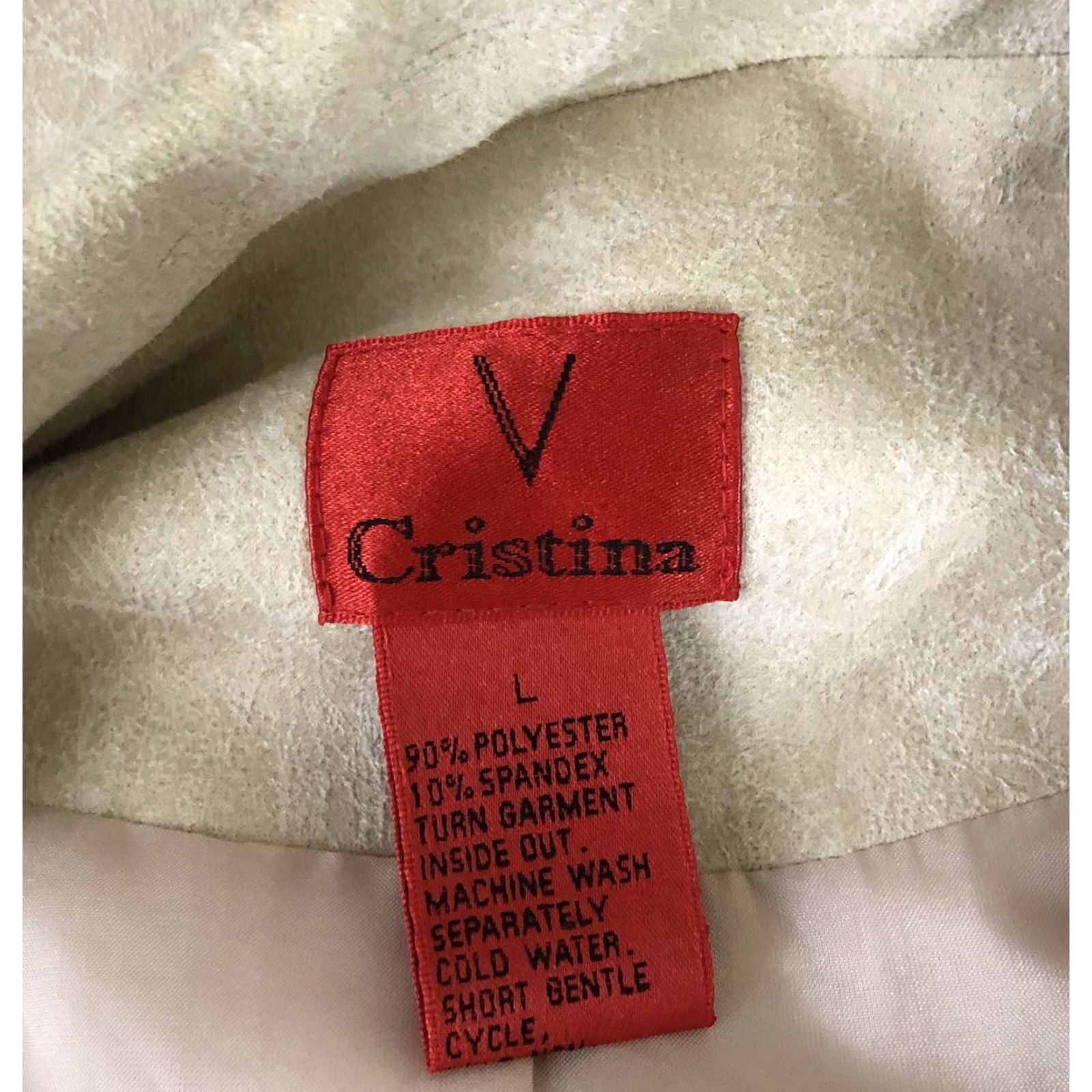 Vintage V Cristina Blazer Jacket L Ivory Marble Layered Peplum Career Office Jacket Blazer Size L / US 10 / IT 46 - 4 Thumbnail
