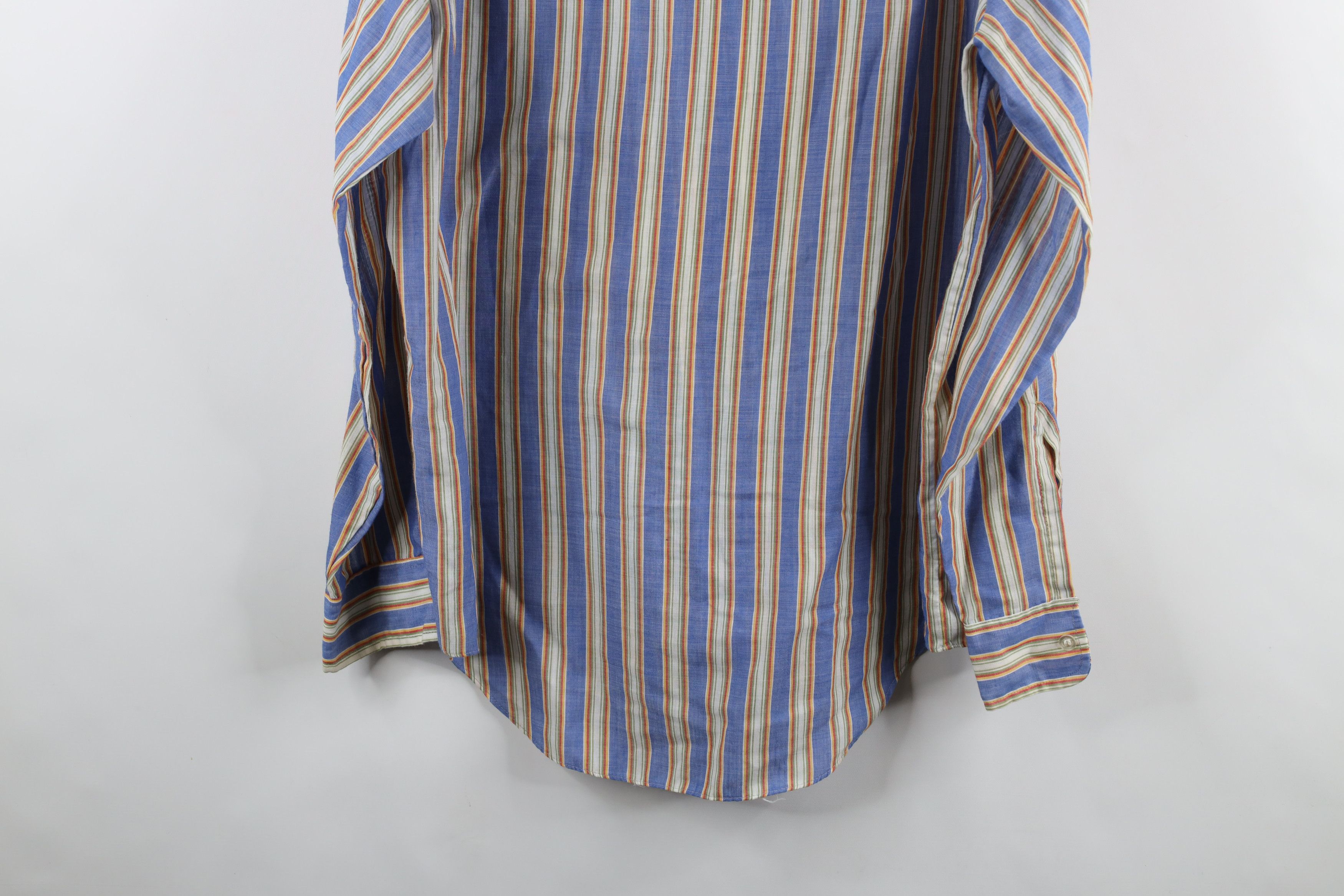 Vintage Vintage 60s 70s Streetwear Striped Collared Button Shirt Size US L / EU 52-54 / 3 - 13 Thumbnail