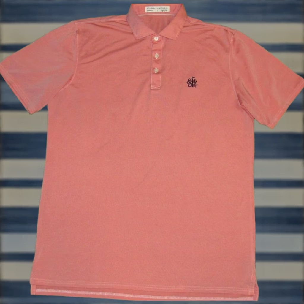 Vintage HOLDERNESS & BOURNE Short Sleeve Polo Shirt Sunset Hills Country Club Large Shirt Men L Orange Size US L / EU 52-54 / 3 - 1 Thumbnail