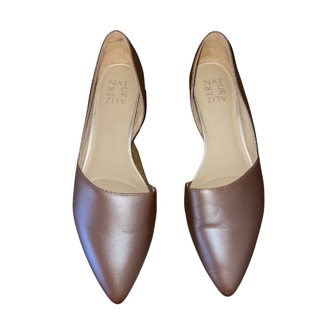 Naturalizer Samantha Pointed Leather Flats Shoes Size 8.5 Comfort Career Size US 8.5 / IT 38.5 - 2 Thumbnail