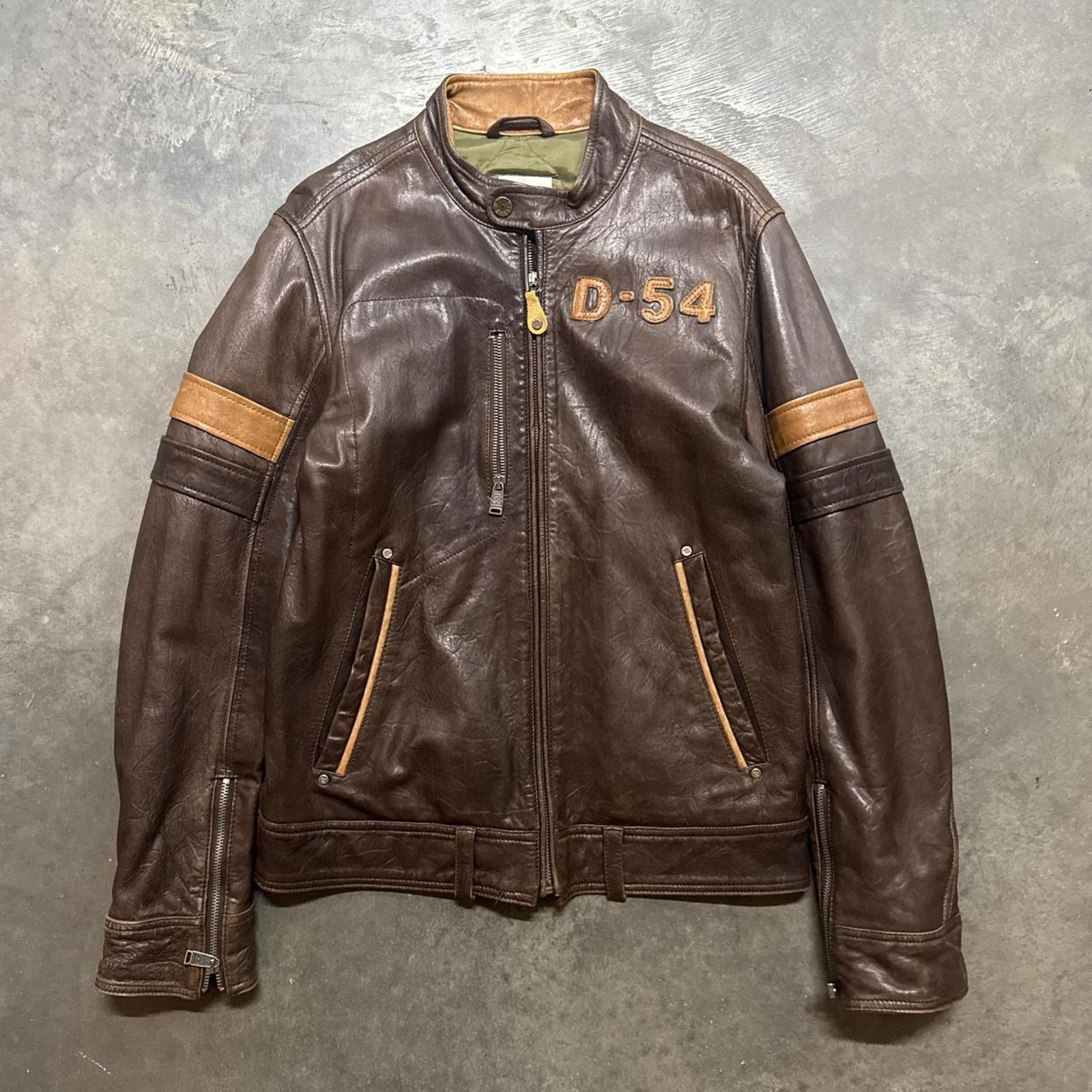 Diesel × Vintage Vintage Diesel Spell Out Italy Motorcycle Leather Jacket Size US S / EU 44-46 / 1 - 3 Thumbnail