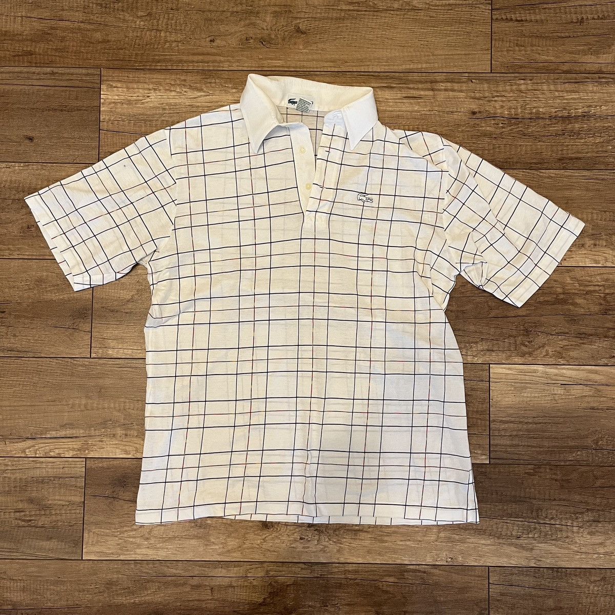 Lacoste × Vintage Vintage Lacoste Club Checked Polo Shirt Tee 90s 80s Retro Size US S / EU 44-46 / 1 - 1 Thumbnail