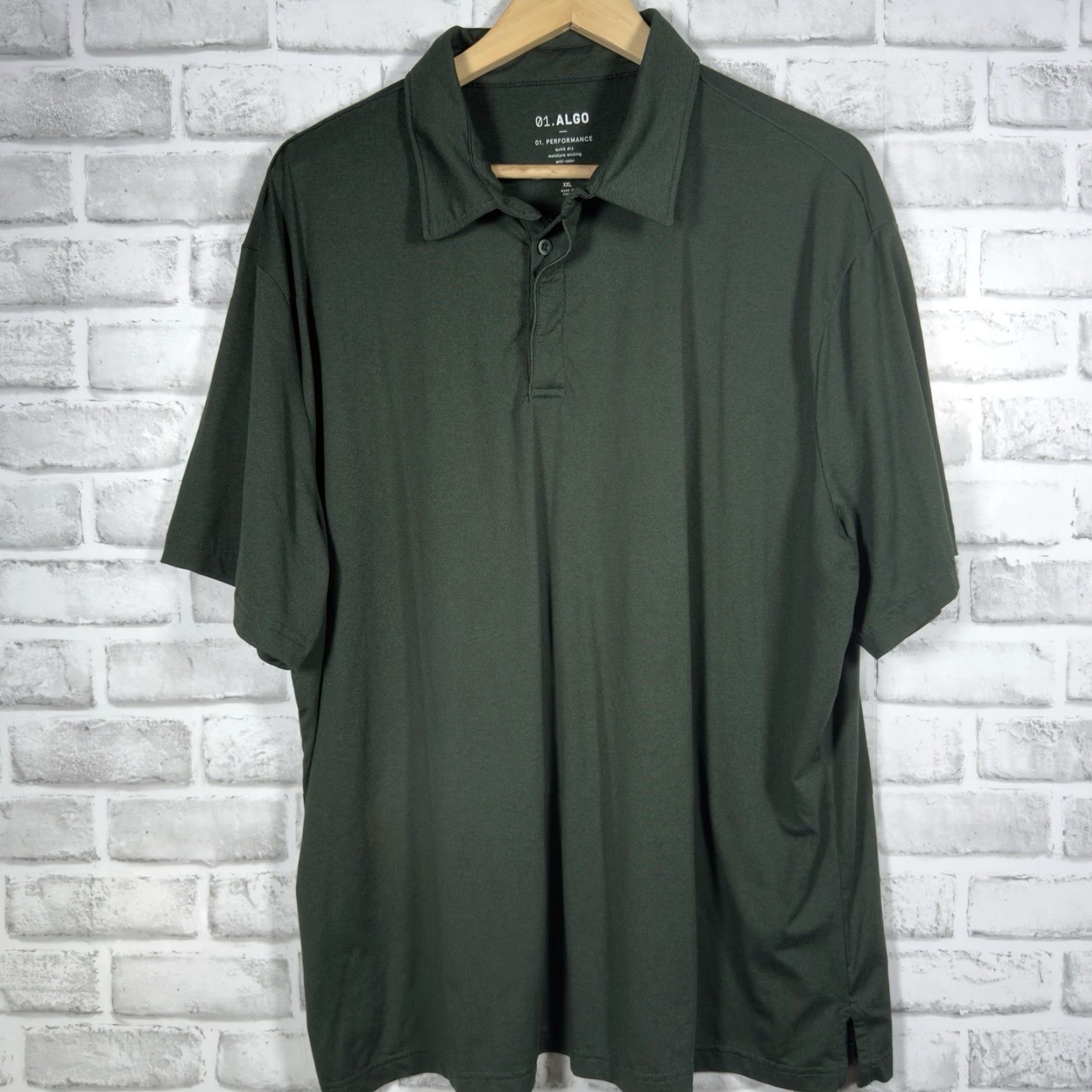 Vintage 01.ALGO Green Athletic Performance Polo Shirt Mens XXL Regular Size Polo Shirt Green Athletic 01.ALGO Mens XXL Size US XXL / EU 58 / 5 - 2 Thumbnail
