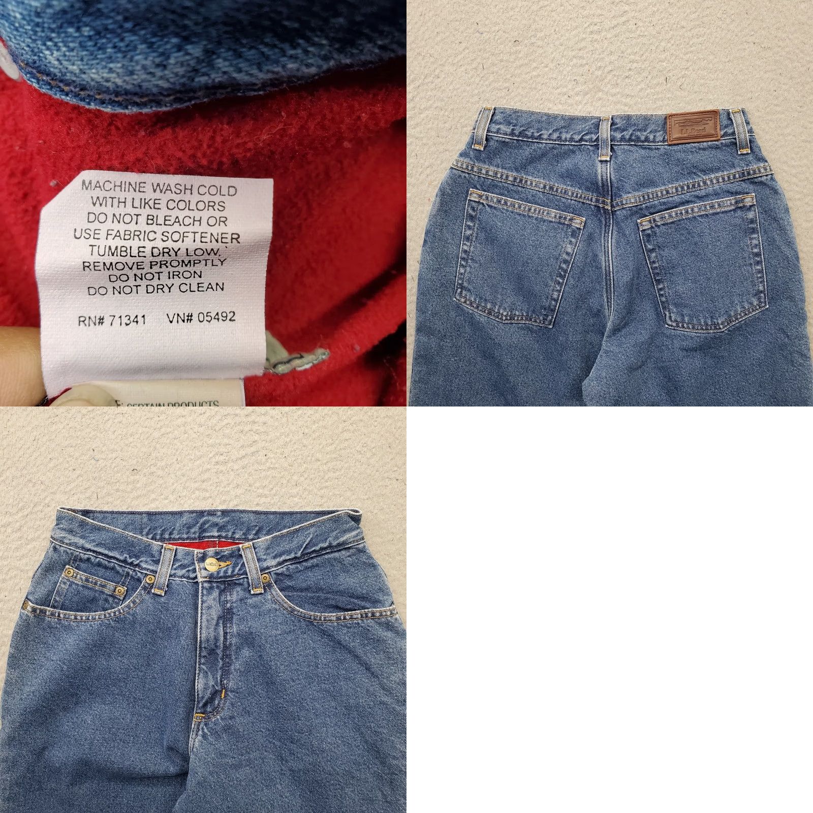 Vintage L.L. Bean Jeans Women 6P Blue Denim Fleece Lined Relaxed Straight Leg 5-Pocket Design Size 6P Womens Jeans Size 28" / US 6 / IT 42 - 8 Thumbnail