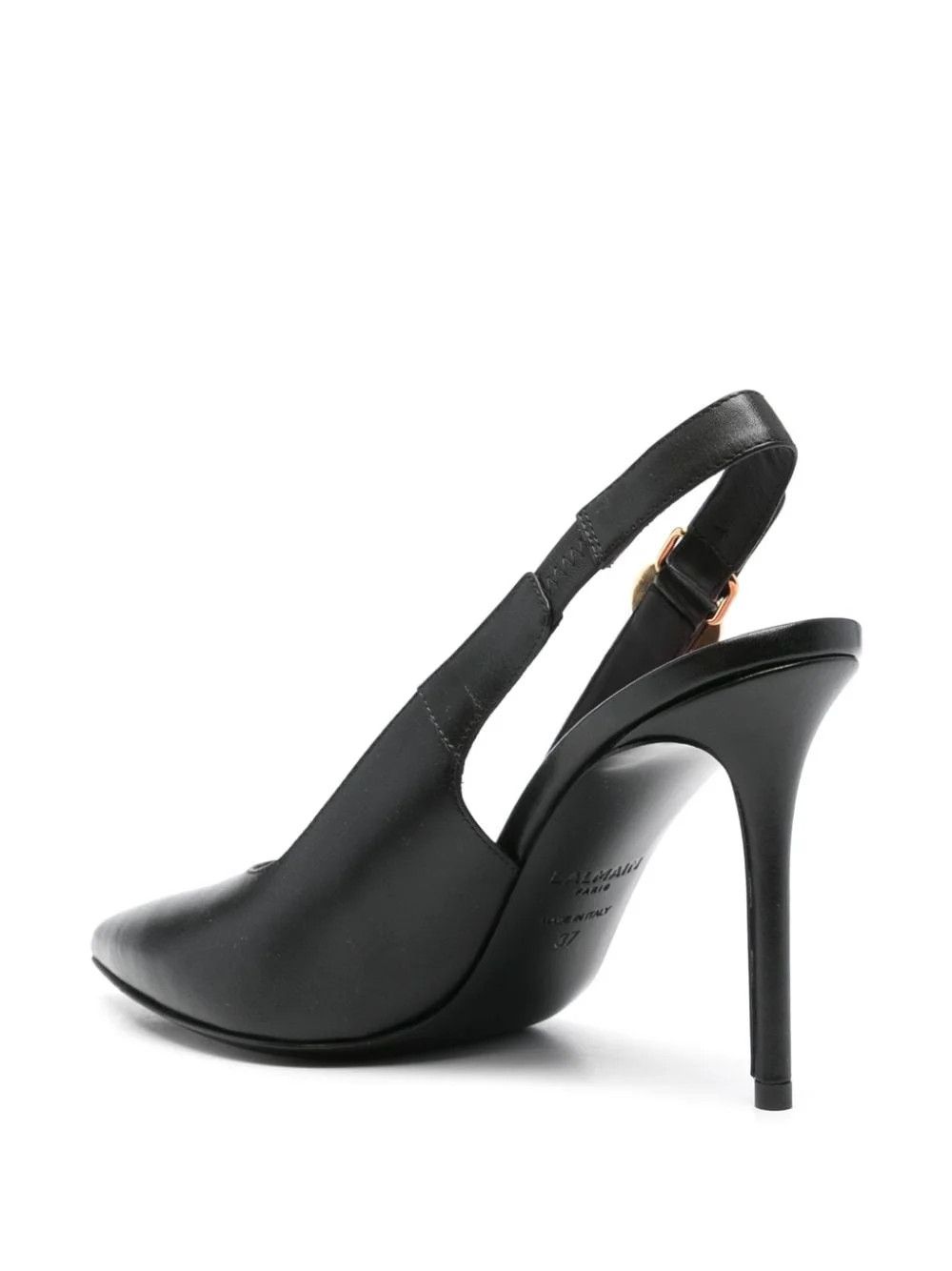 Balmain o1s1wg111225 Eva Leather Slingbacks in Black Size US 7 / IT 37 - 3 Thumbnail