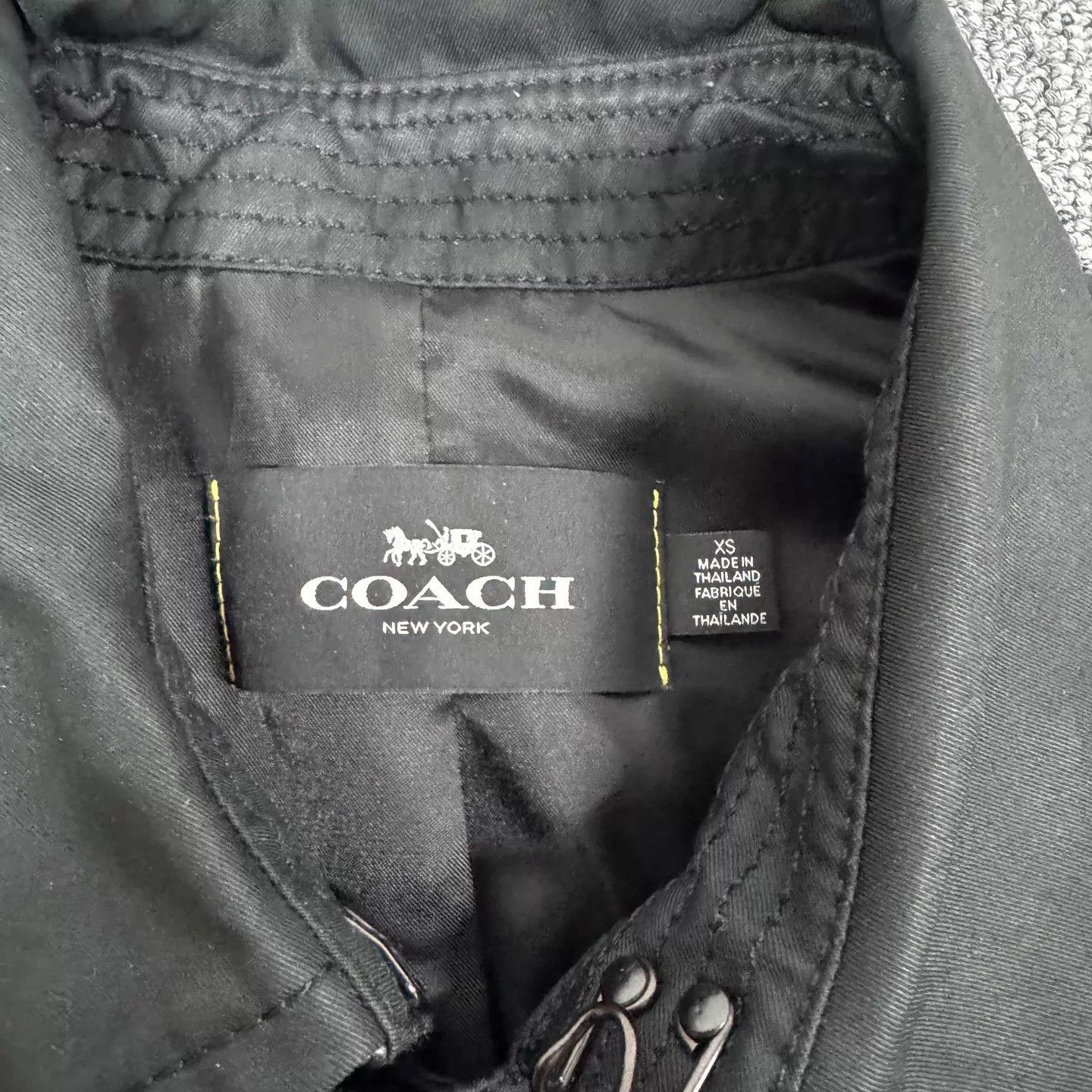 Coach COACH Black Doublebreasted Belted Trench Coat XS Size XS / US 0-2 / IT 36-38 - 5 Thumbnail