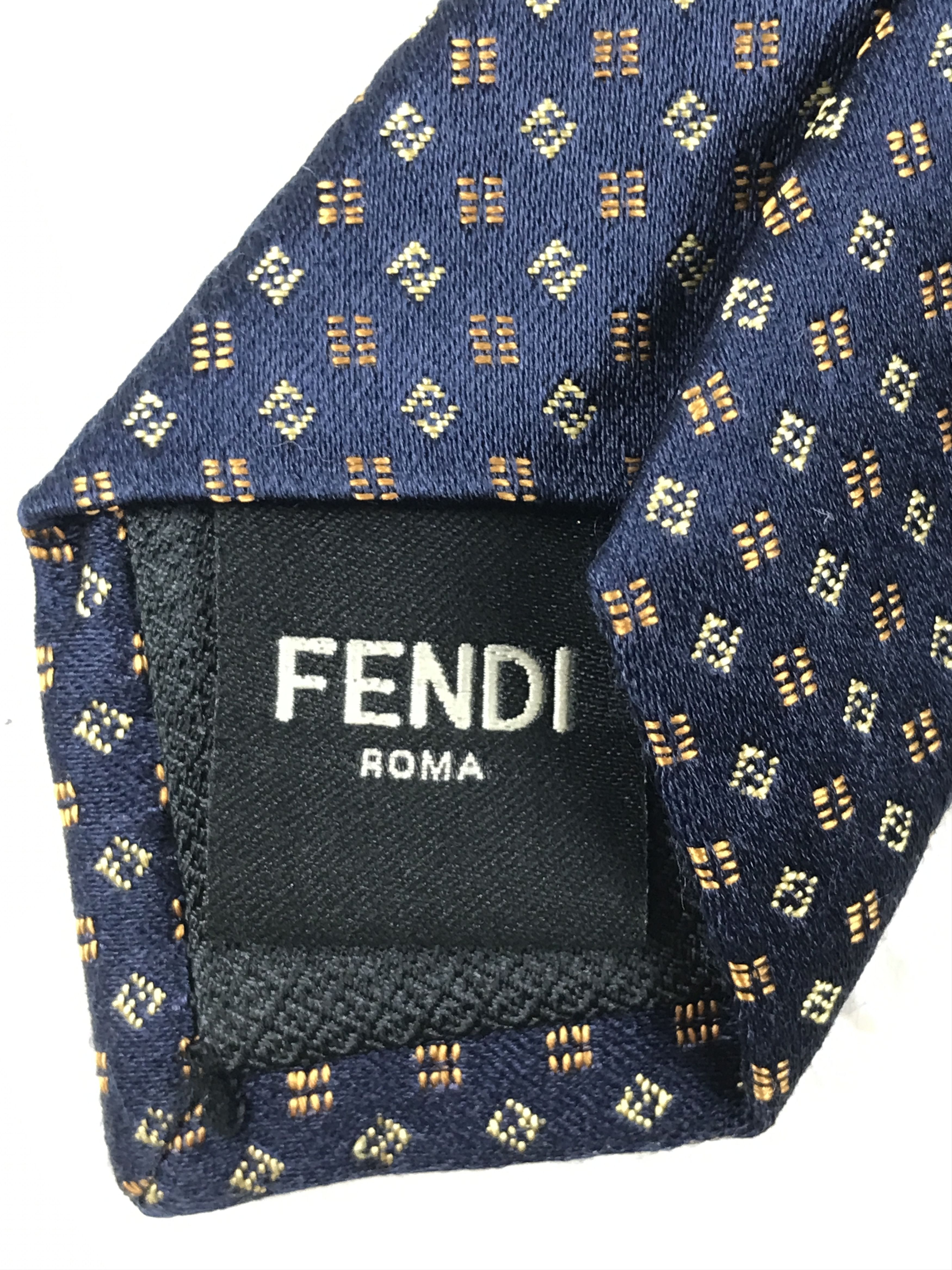 Fendi Vintage Fendi Monogram Silk Necktie Size ONE SIZE - 6 Thumbnail