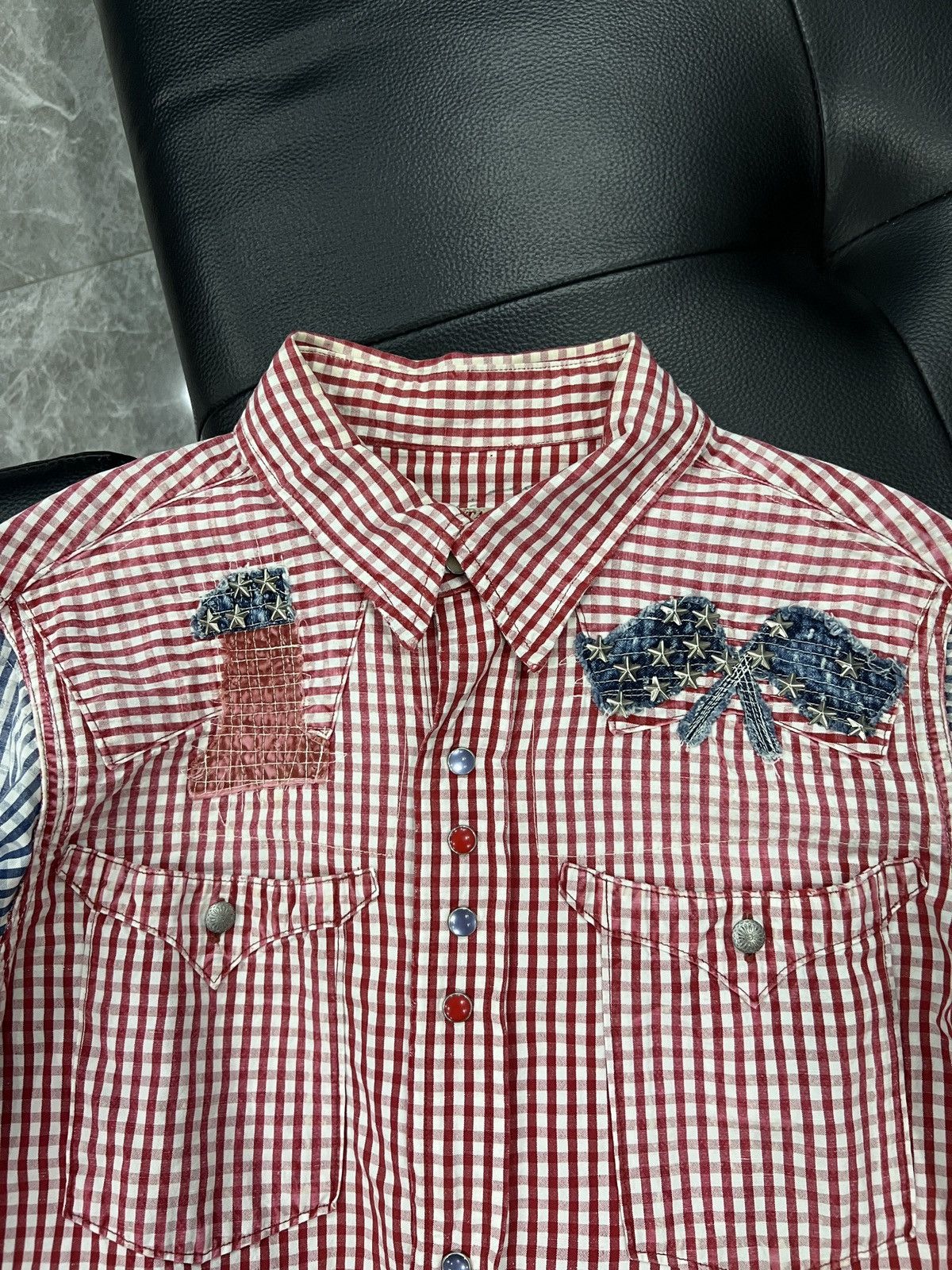 Kapital Kapital American Flag Motif Plaid Snap Shirt Size US L / EU 52-54 / 3 - 4 Thumbnail