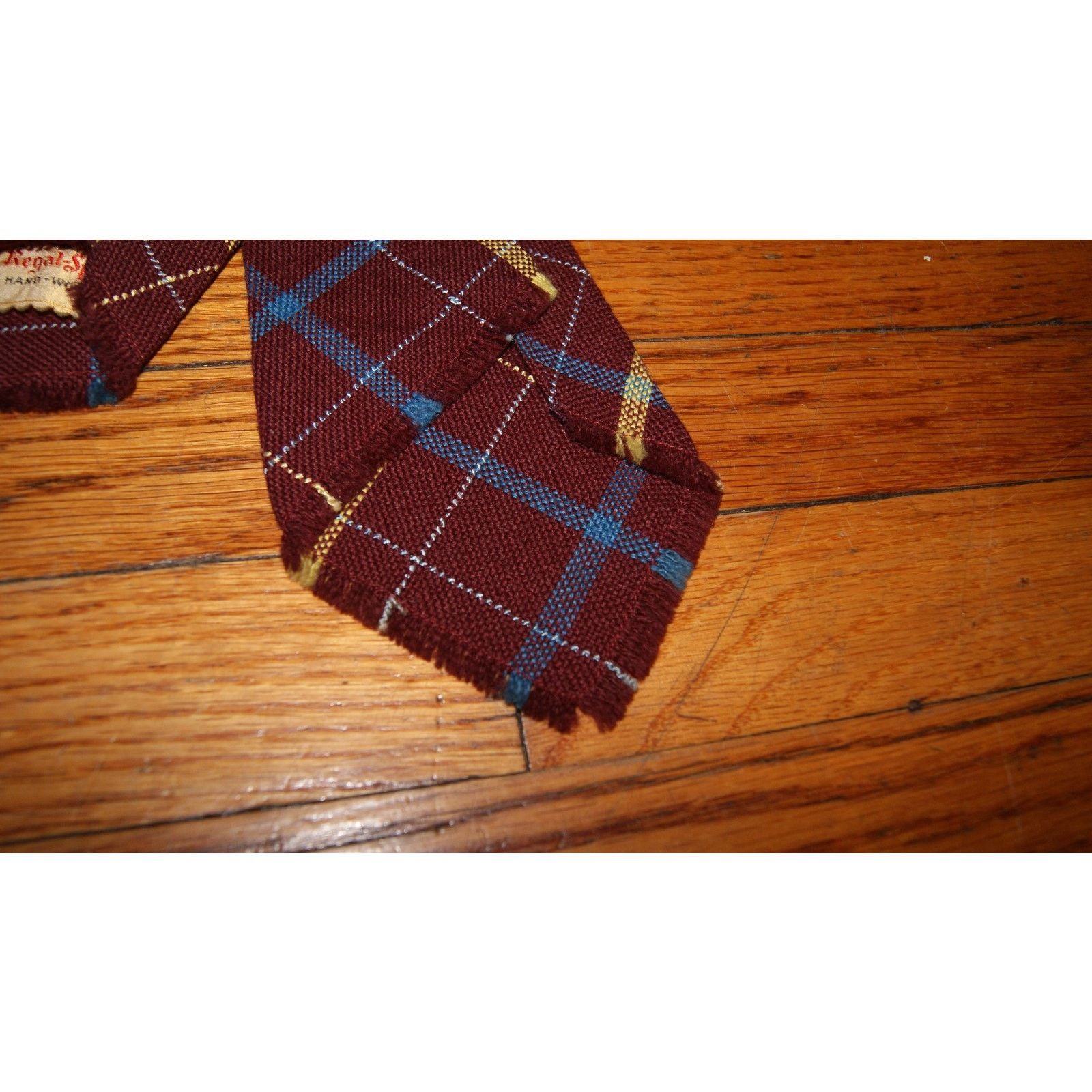 REGAL 1930s REGAL Hand Woven Homespun Men's Necktie, Striped Rare Size ONE SIZE - 4 Thumbnail