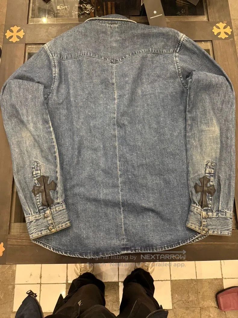 Chrome Hearts Chrome Hearts Denim Shirt with Leather Details. Size US L / EU 52-54 / 3 - 2 Thumbnail