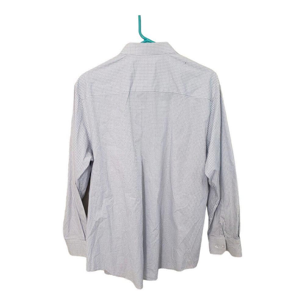 Alfani CT453 Alfani Slim Fit Stretch Men's Blue & White Shirt L Size 42R - 3 Thumbnail