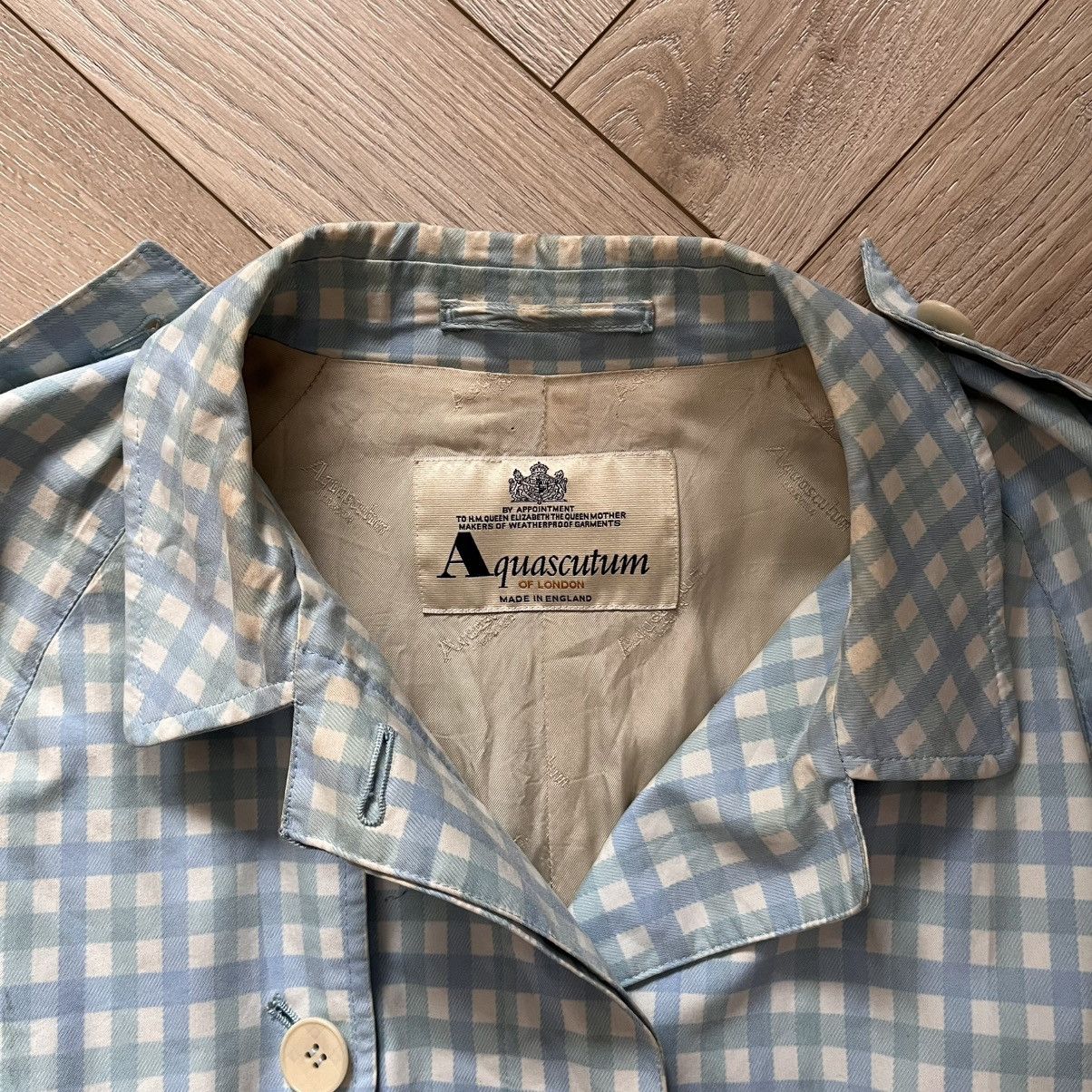 Aquascutum Aquascutum Baby Blue Club Check Vintage Trench Coat Size M / US 6-8 / IT 42-44 - 4 Thumbnail