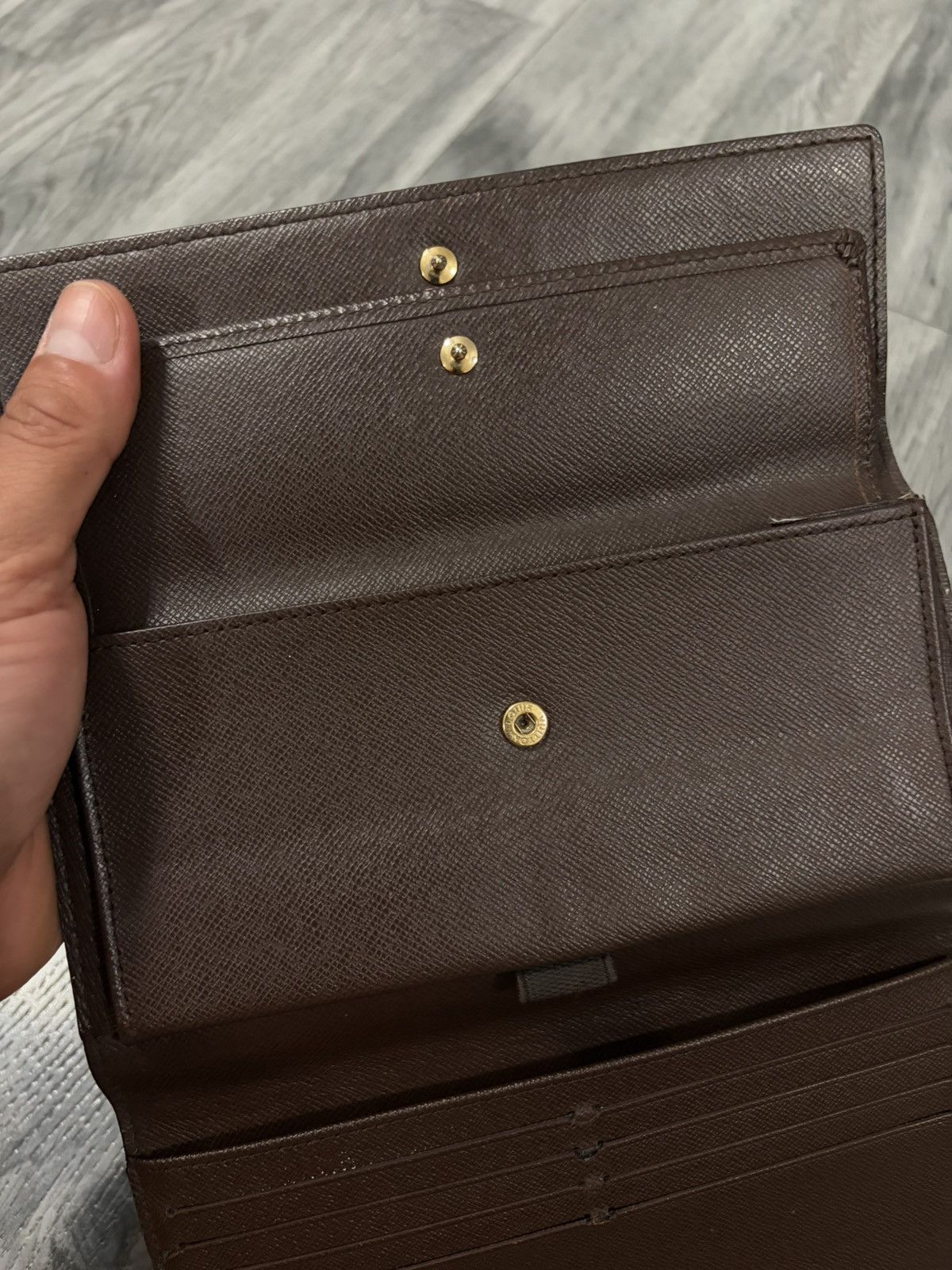 Louis Vuitton Louis Vuitton Damier Ebene Brown Check Trifold Wallet Size ONE SIZE - 6 Thumbnail