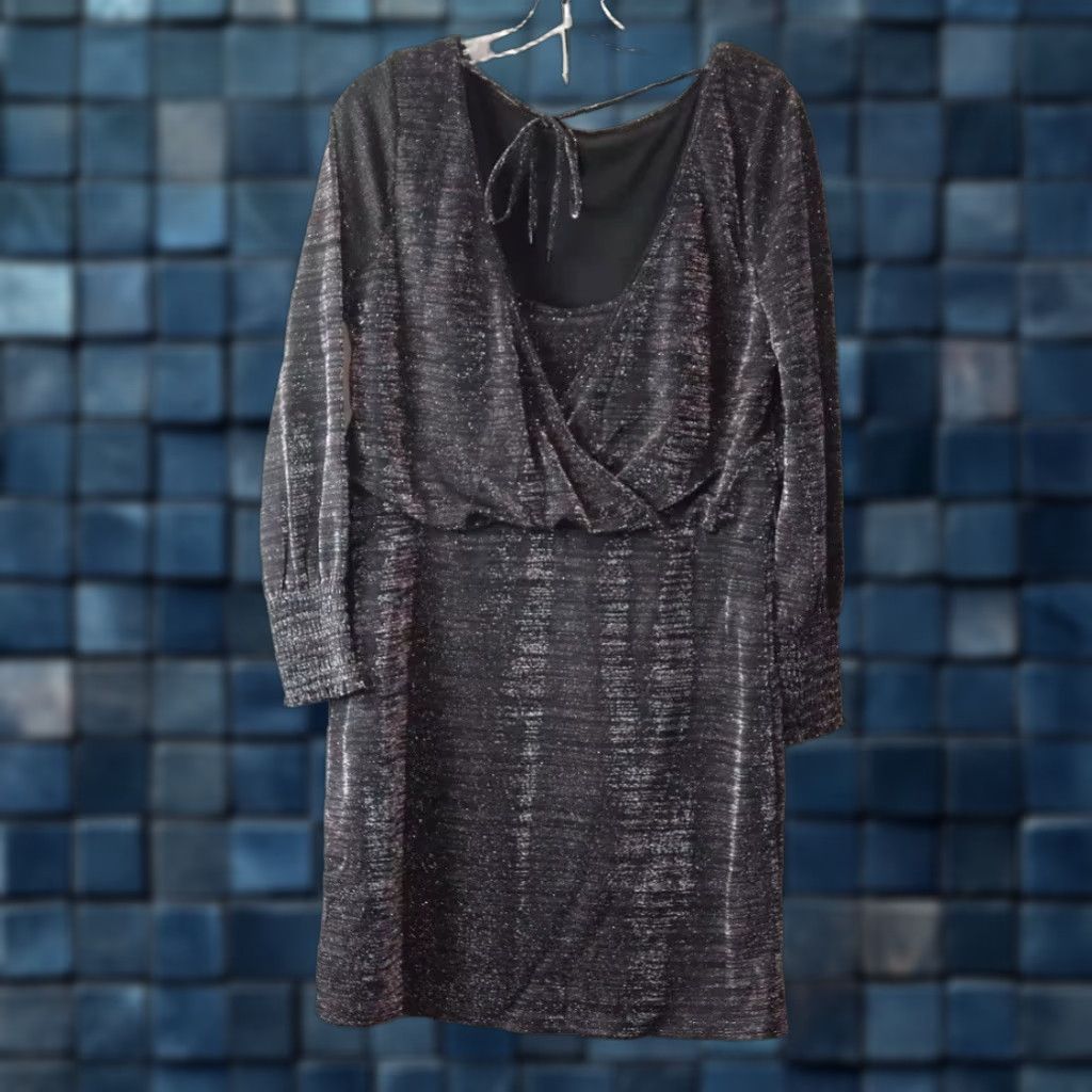 White House Black Market NEW White House Black Market Burgundy Sparkle Knit Dress P 12P Women Knee Length Dress - Fit & Flare Size XL / US 12-14 / IT 48-50 - 1 Thumbnail