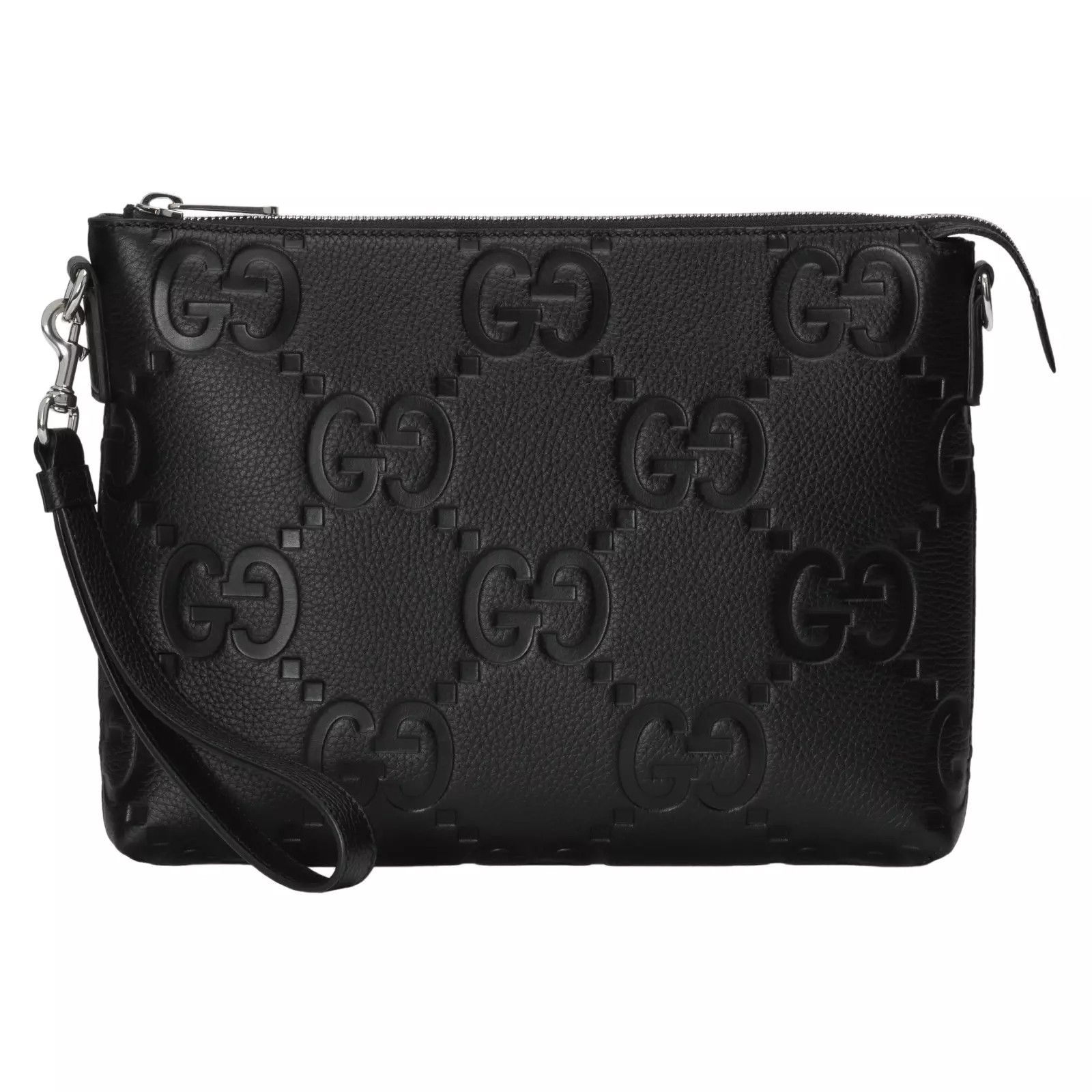 Gucci GUCCI Medium Jumbo GG Black Leather Messenger Bag Size ONE SIZE - 1 Thumbnail