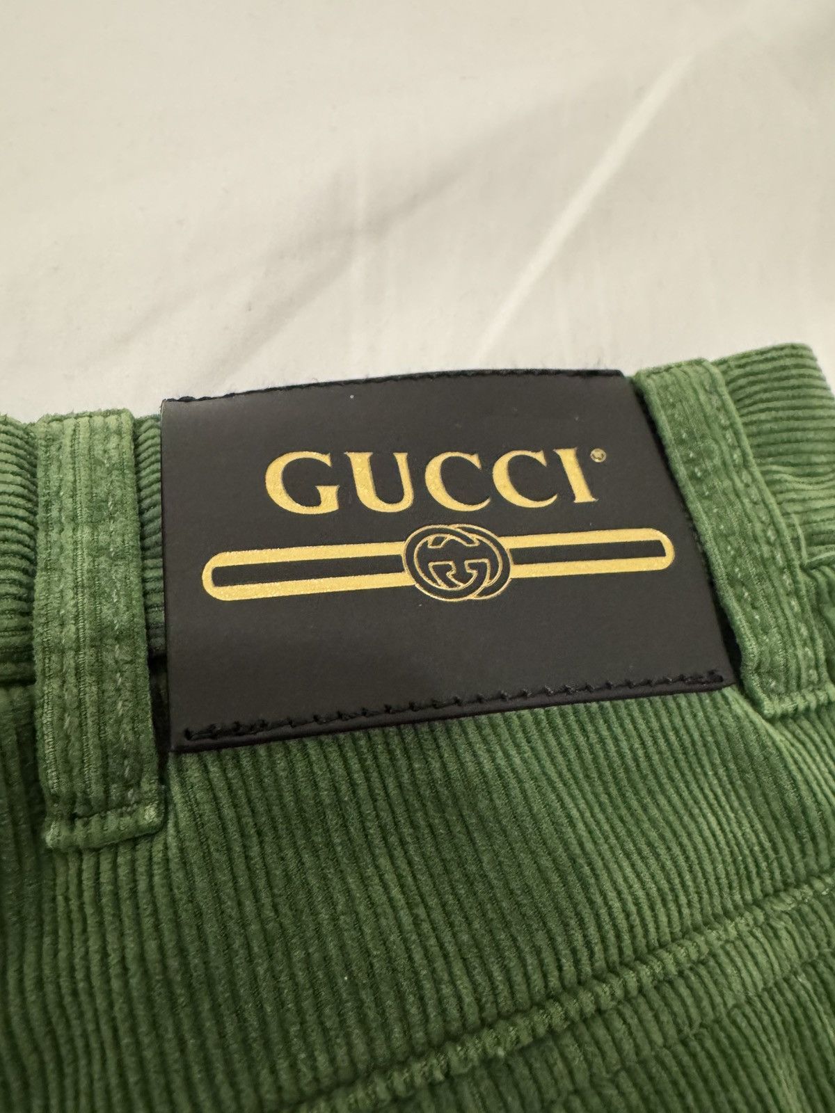 Gucci Gucci Green Washed Velvet Corduroy Trousers (FW 2021) Size US 33 - 3 Thumbnail