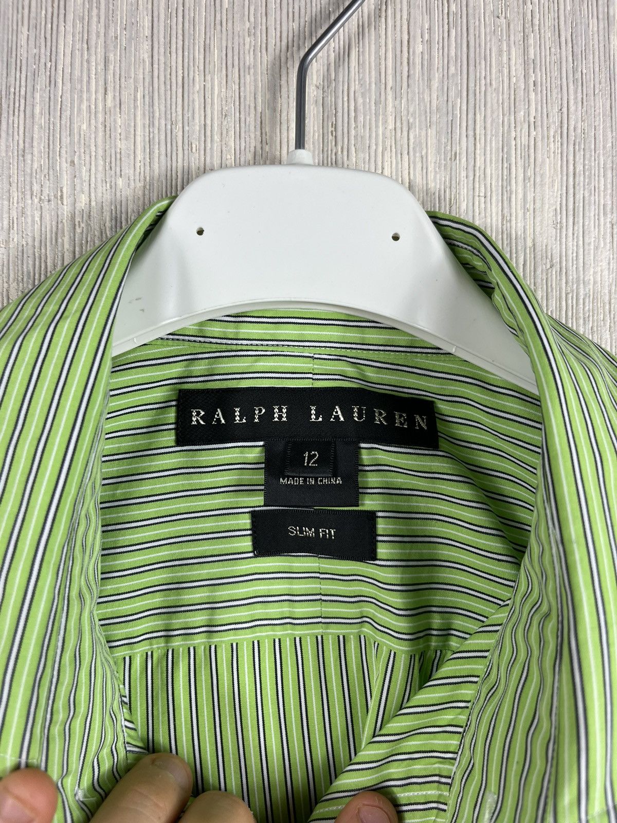 Polo Ralph Lauren × Ralph Lauren × Ralph Lauren Black Label Ralph Lauren black label classic lime striped shirt casual Size XL / US 12-14 / IT 48-50 - 17 Thumbnail