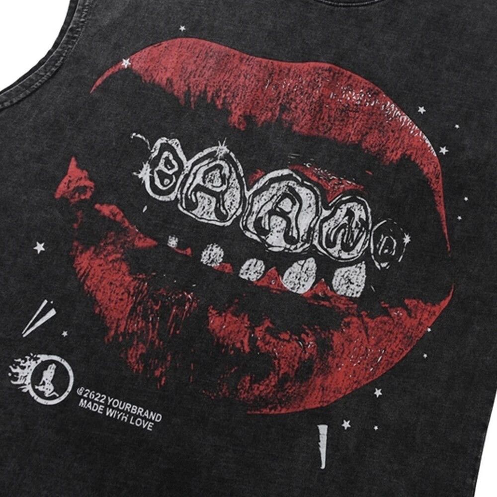 Other Washed Lip Print Pattern Oversized Tops Size US XL / EU 56 / 4 - 4 Thumbnail