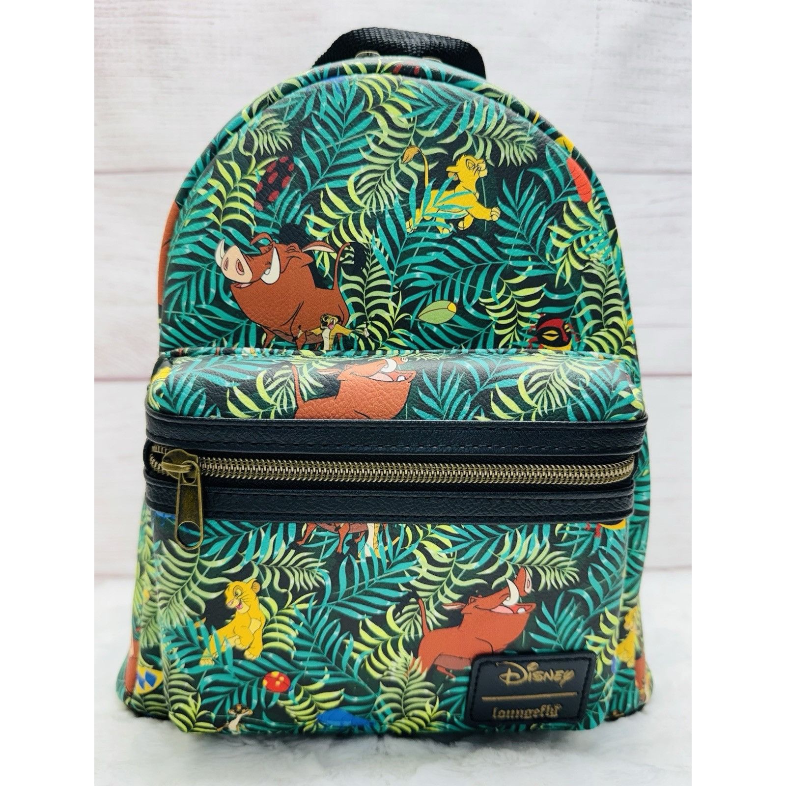 Disney Loungefly Disney Lion King Simba Pumba Timon Green Jungle Bu Size ONE SIZE - 1 Thumbnail