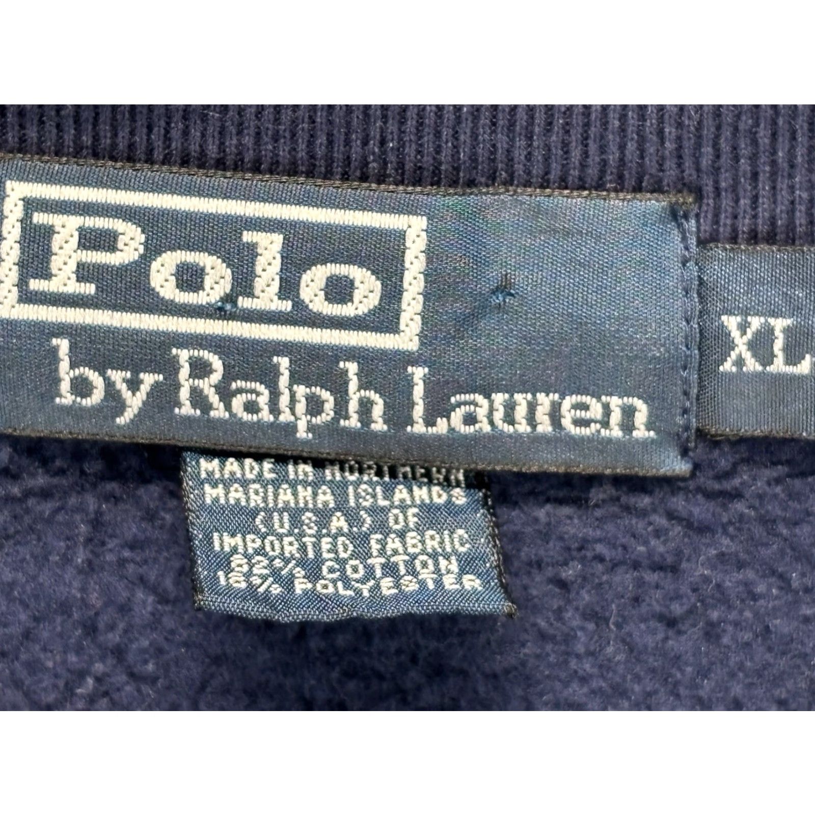 Polo Ralph Lauren VINTAGE Polo Ralph Lauren Sweatshirt XL Navy Blue Crew Neck Pullover Embroidered Logo Men Size US XL / EU 56 / 4 - 5 Thumbnail
