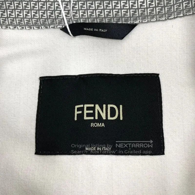 Fendi Fendi Gray Cotton Men's Jacket . Size US S / EU 44-46 / 1 - 5 Thumbnail