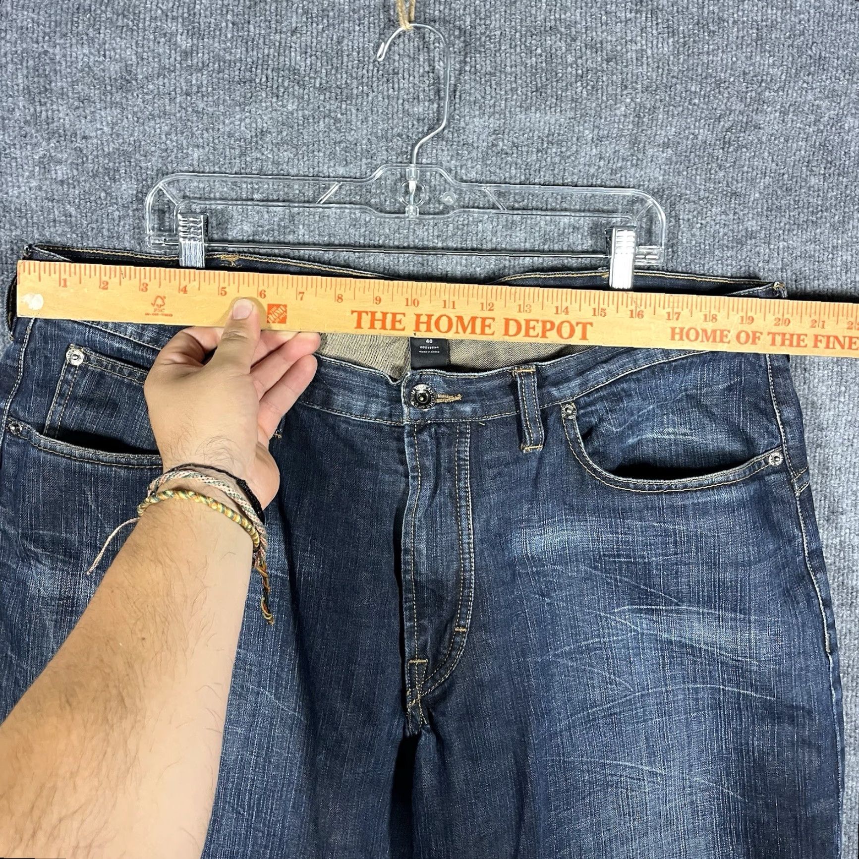 Sean John VTG Sean John Jeans Wide-Leg Hip Hop Baggy Denim 40x33 Mens Black/Blue Belted 90s Sketch Baggy Hip Hop Mens Jeans Size US 40 / EU 56 - 6 Thumbnail