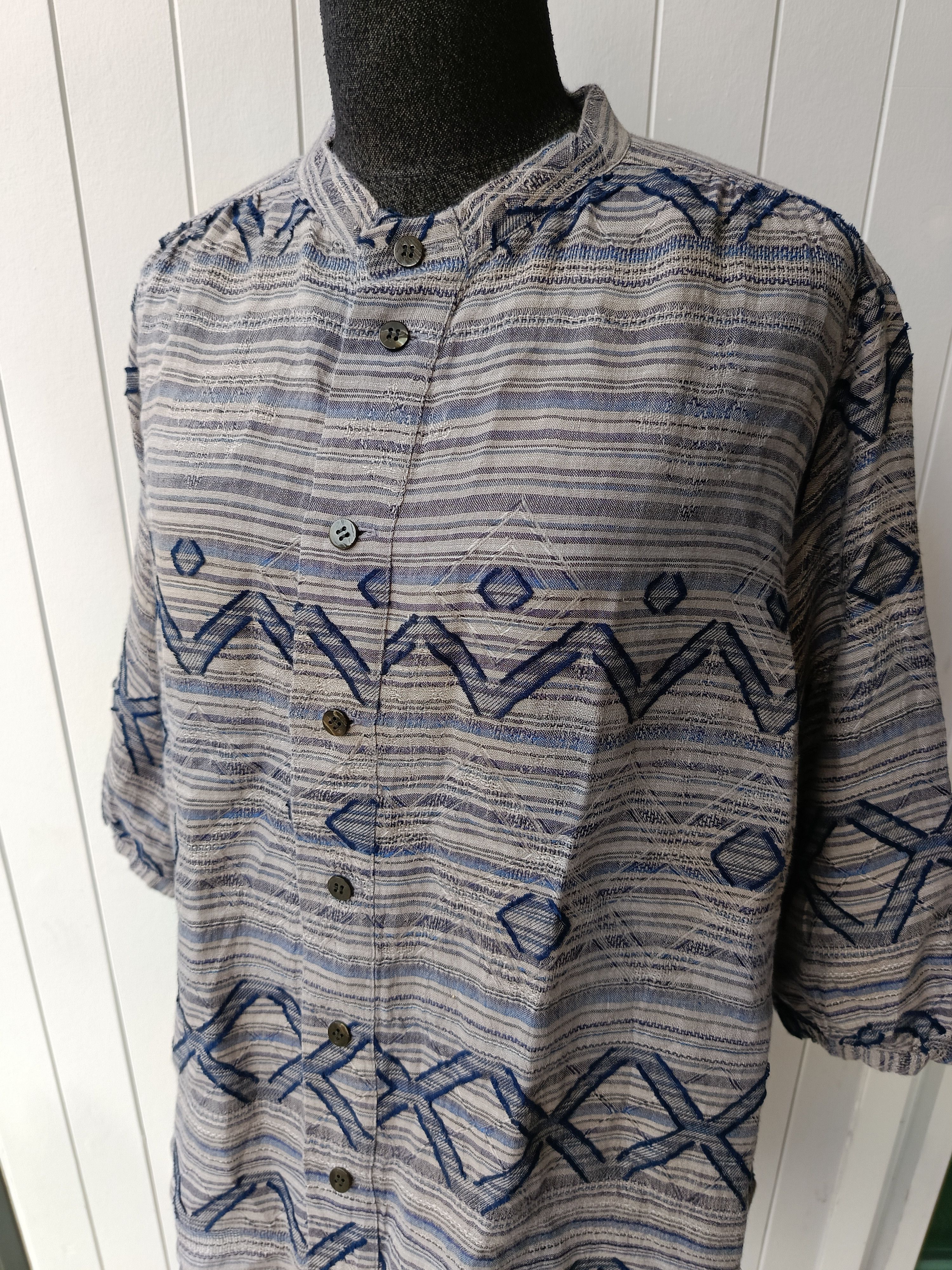 Issey Miyake × Japanese Brand Plantation by Issey Miyake Japan linen 3/4 sleeve shirt Size M / US 6-8 / IT 42-44 - 13 Thumbnail
