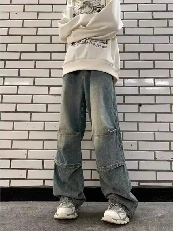 Japanese Brand × Jean Vintage washed distressed wide-leg casual jeans Size US 32 / EU 48 - 3 Thumbnail