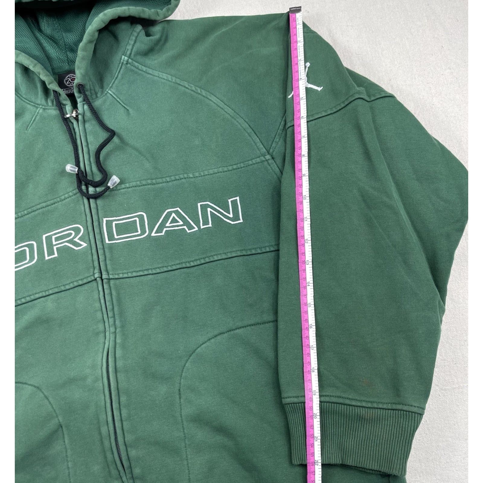 Jordan Brand VINTAGE Air Jordan Hoodie Full Zip Sweatshirt Jacket Men L Nike Vtg Y2K Heavy Thick Green Embroidered Size US L / EU 52-54 / 3 - 7 Thumbnail