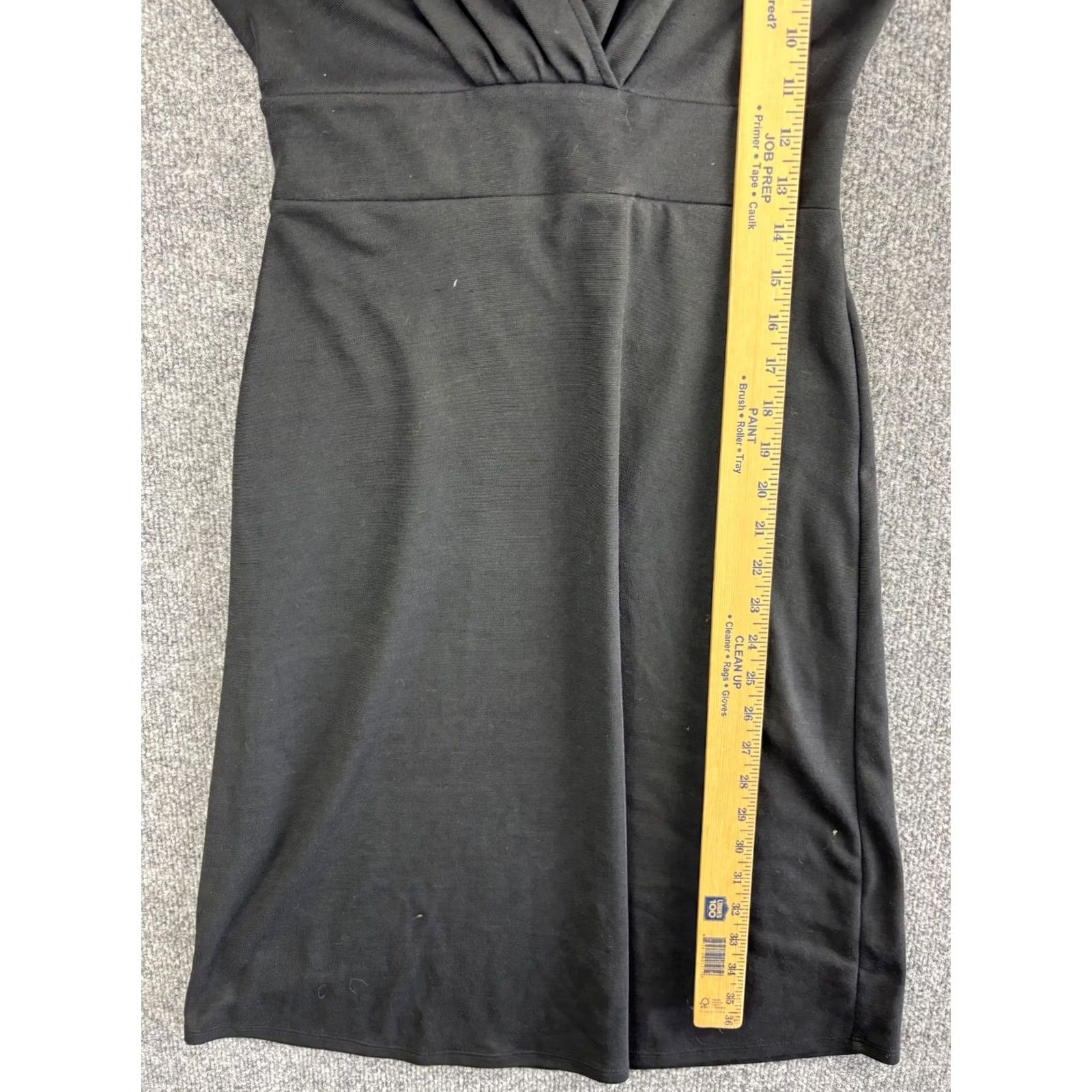Vintage REI Cap Sleeve Dress Women's XS Black Pleated V-Neck Pocket A-Line Knit Polyester Spandex Casual Size XS / US 0-2 / IT 36-38 - 5 Thumbnail