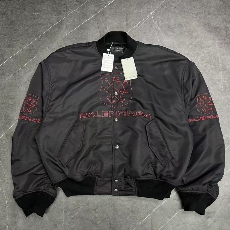 Balenciaga Manchester United Lion Embroidered Bomber Jacke