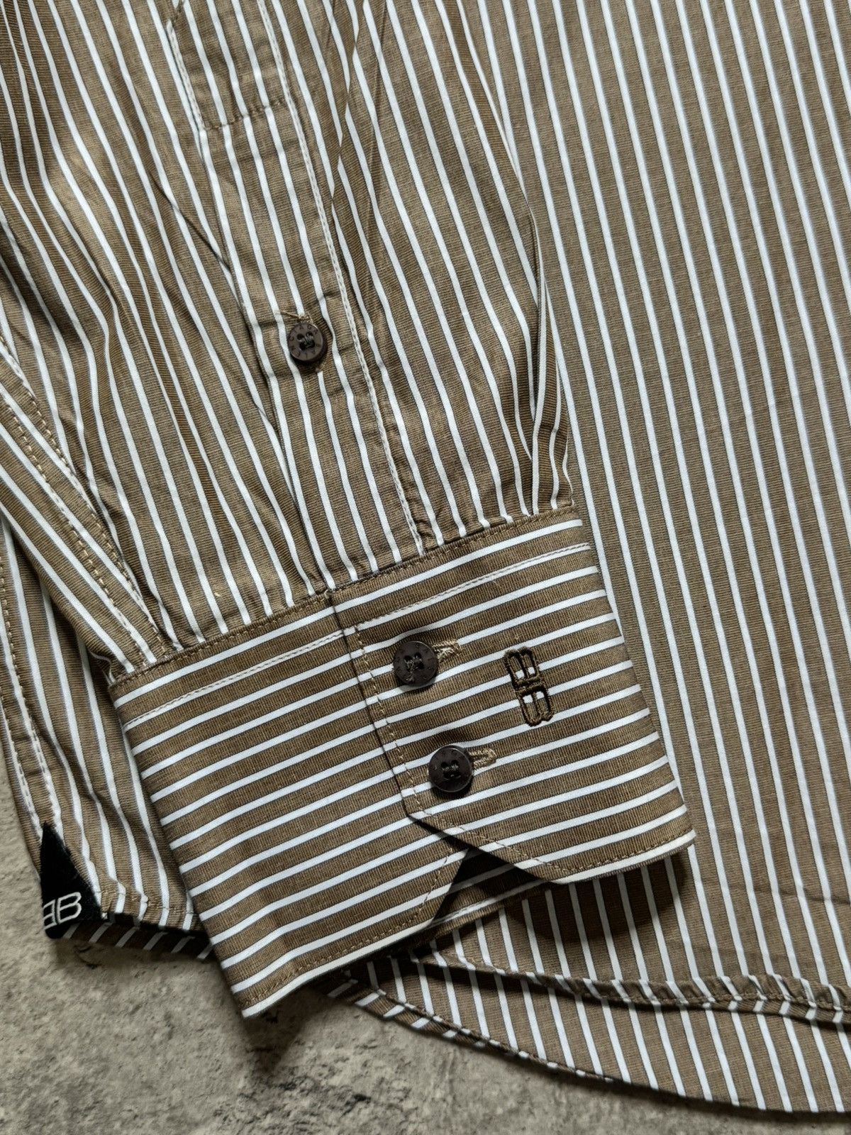 Balenciaga Vintage Balenciaga Striped Button Up Shirt Size US L / EU 52-54 / 3 - 9 Thumbnail