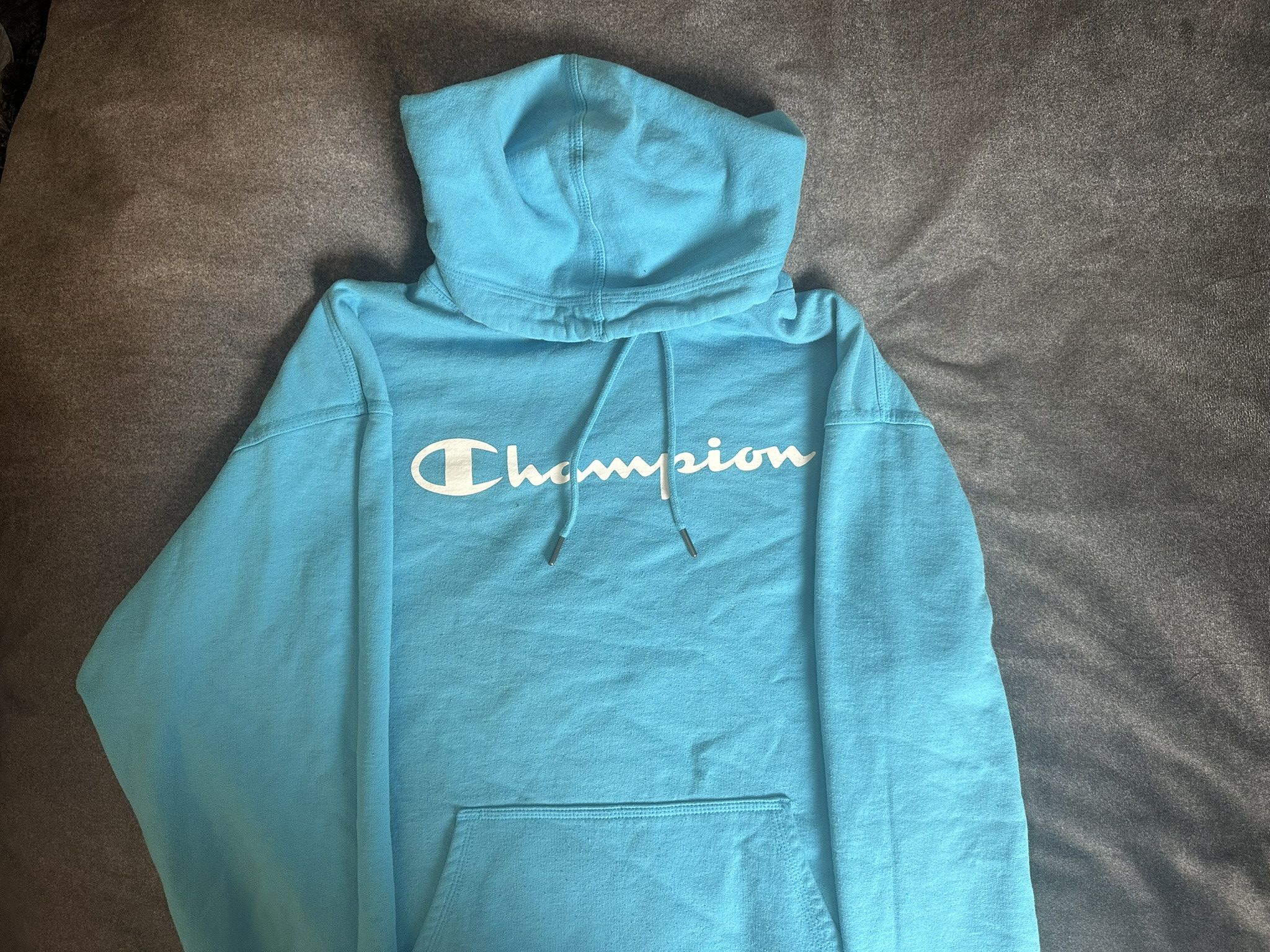 Champion Champion Script Logo Hoodie — Blue Size US L / EU 52-54 / 3 - 1 Thumbnail