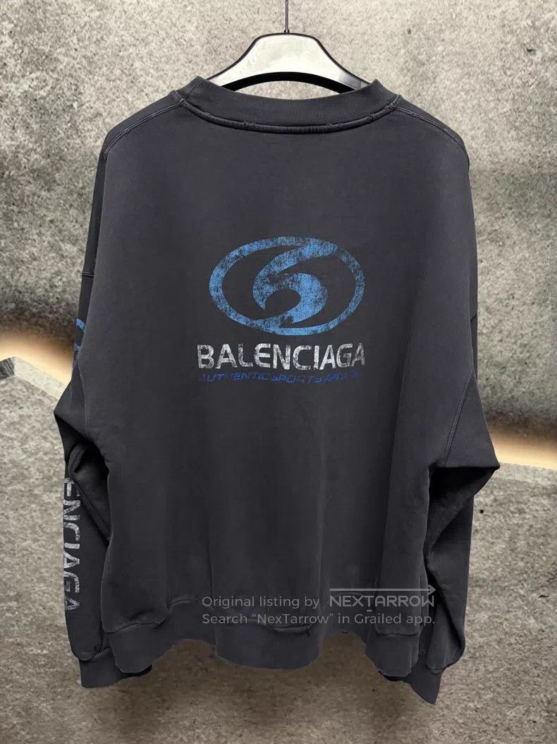Balenciaga Balenciaga Distressed Logo Sweatshirt Size US L / EU 52-54 / 3 - 2 Thumbnail