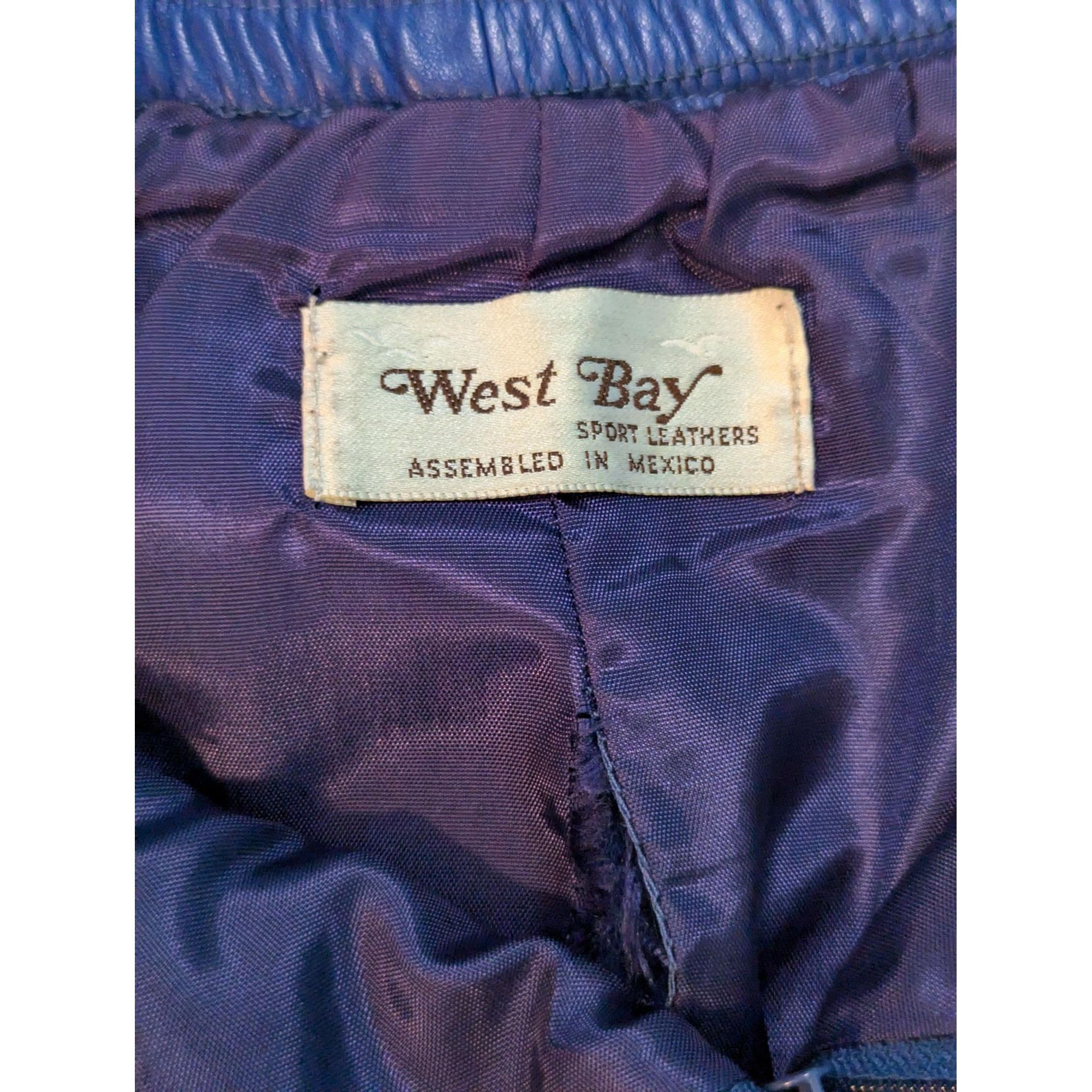 Vintage Vintage Blue Leather Skirt West Bay Size 14 Size 36" / US 14 / IT 50 - 4 Thumbnail